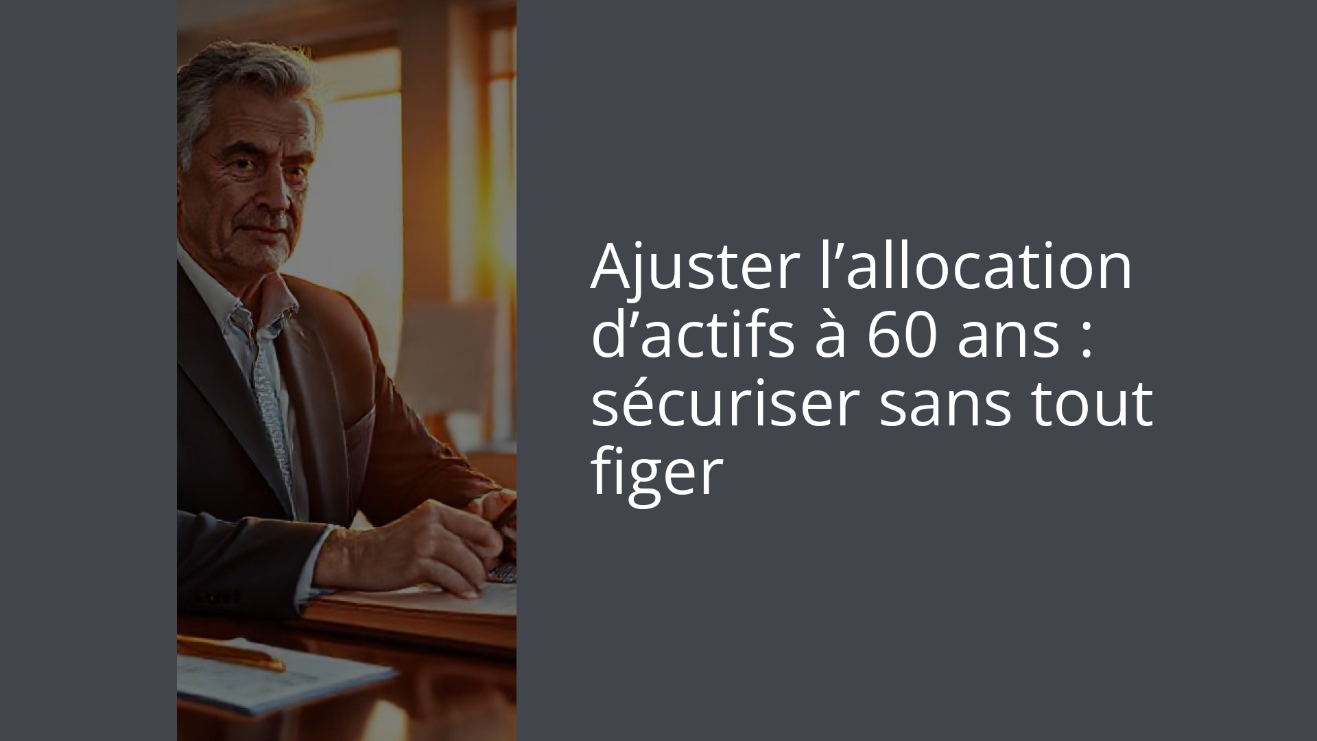 Ajuster l’allocation d’actifs à 60 ans : sécuriser sans tout figer