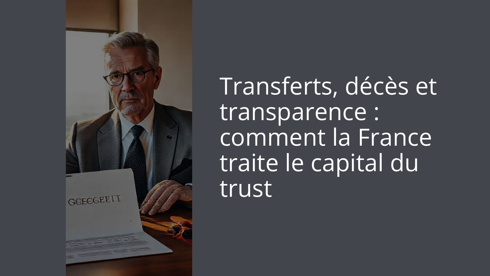 Transferts, décès et transparence : comment la France traite le capital du trust