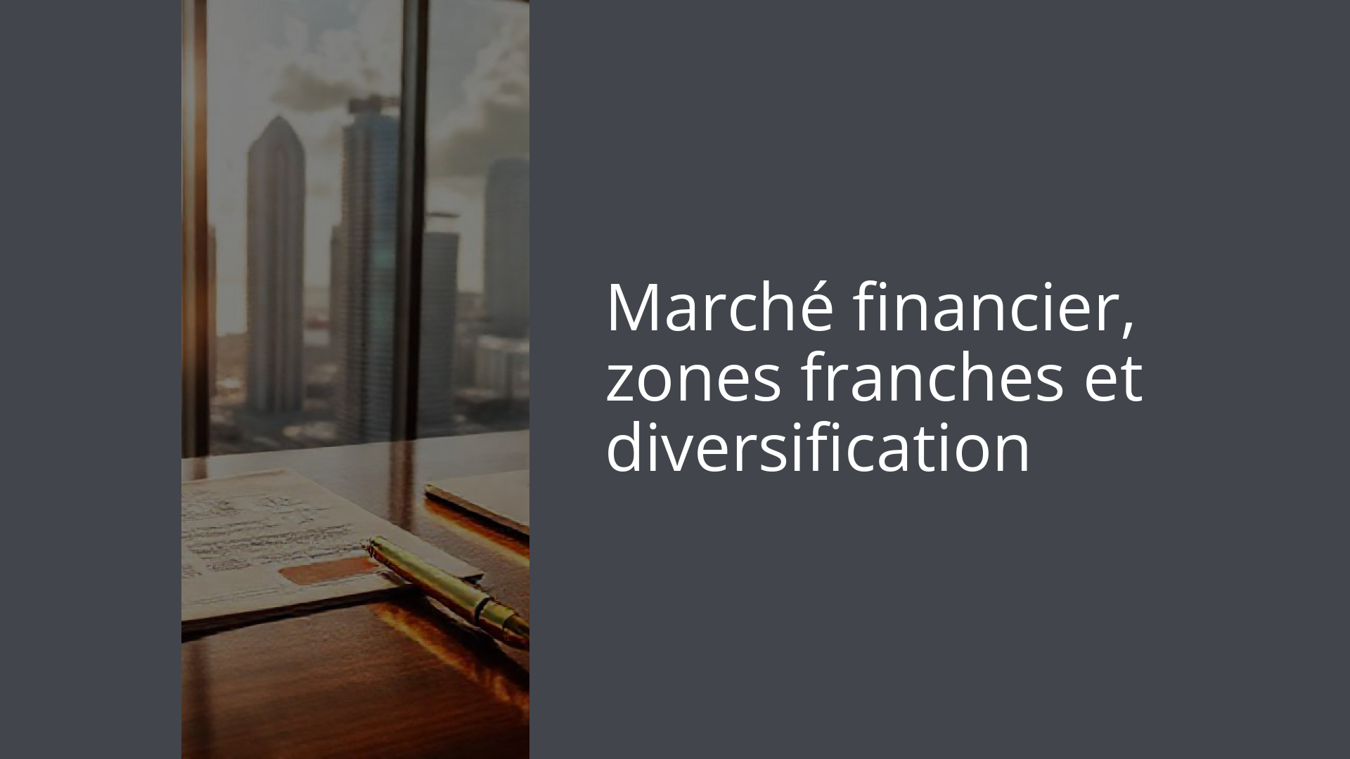 Marché financier, zones franches et diversification