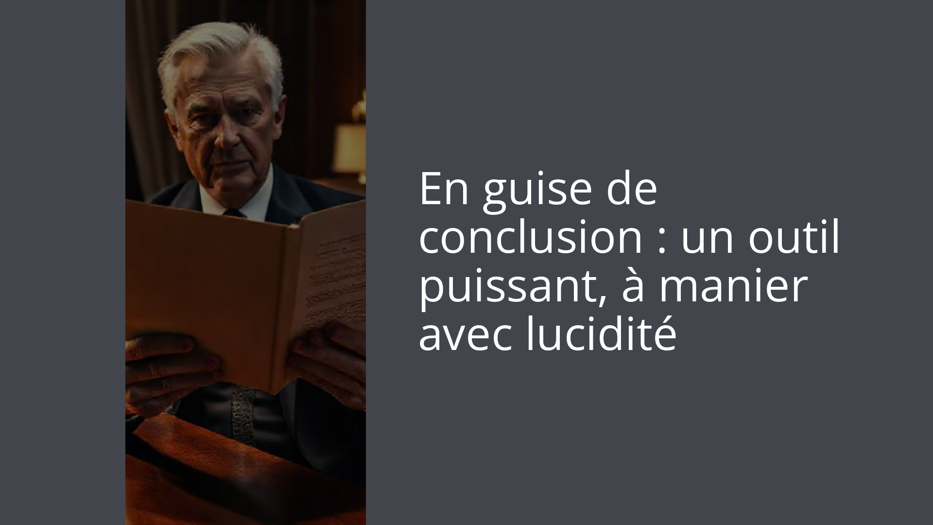 En guise de conclusion : un outil puissant, à manier avec lucidité