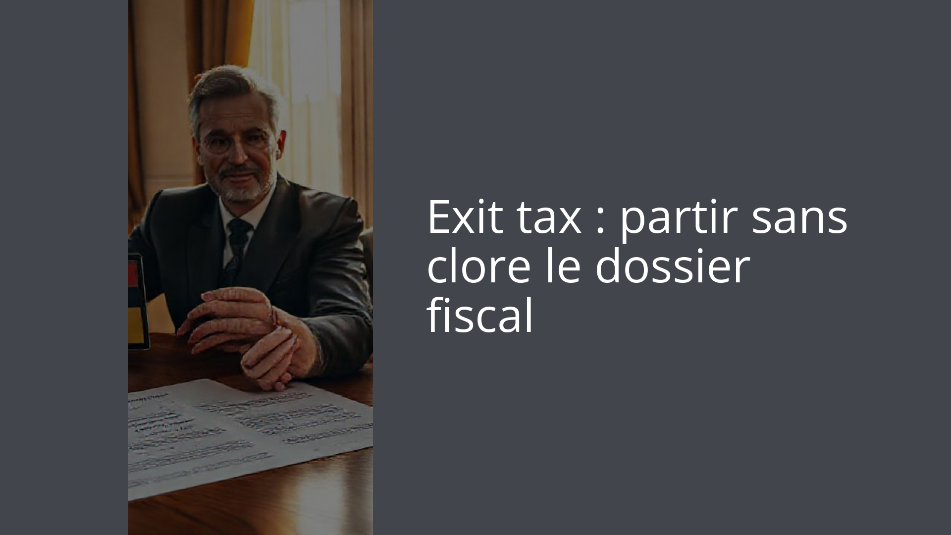 Exit tax : partir sans clore le dossier fiscal