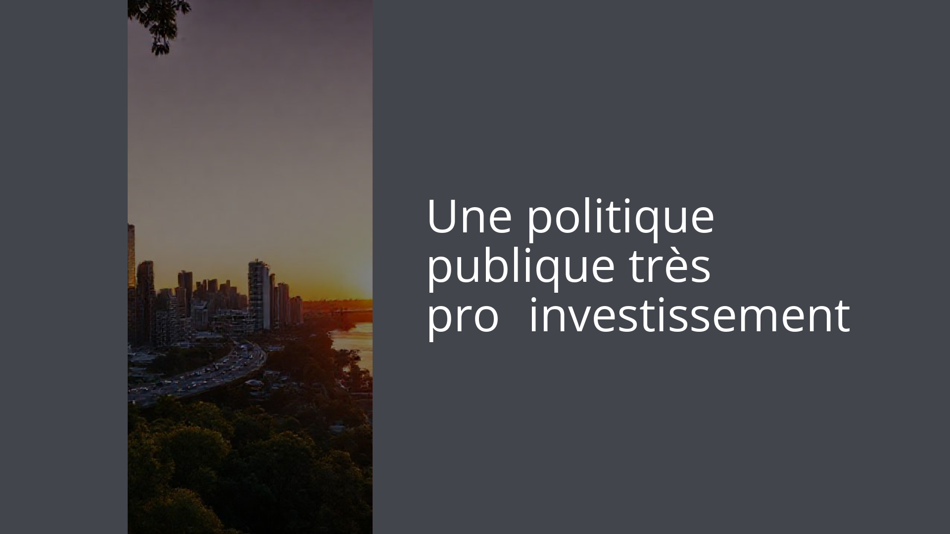 Une politique publique très pro‑investissement