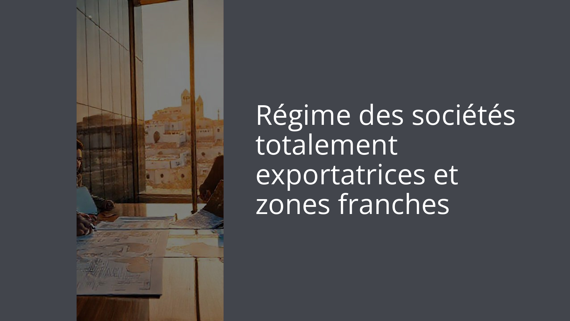 Régime des sociétés totalement exportatrices et zones franches