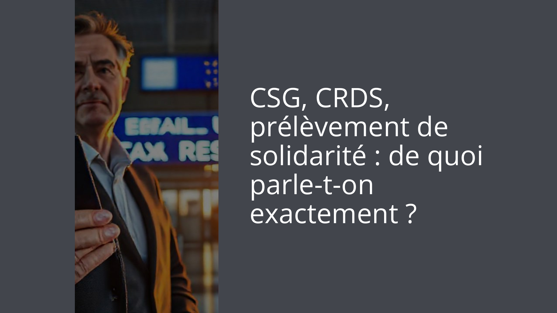 CSG, CRDS, prélèvement de solidarité : de quoi parle-t-on exactement ?