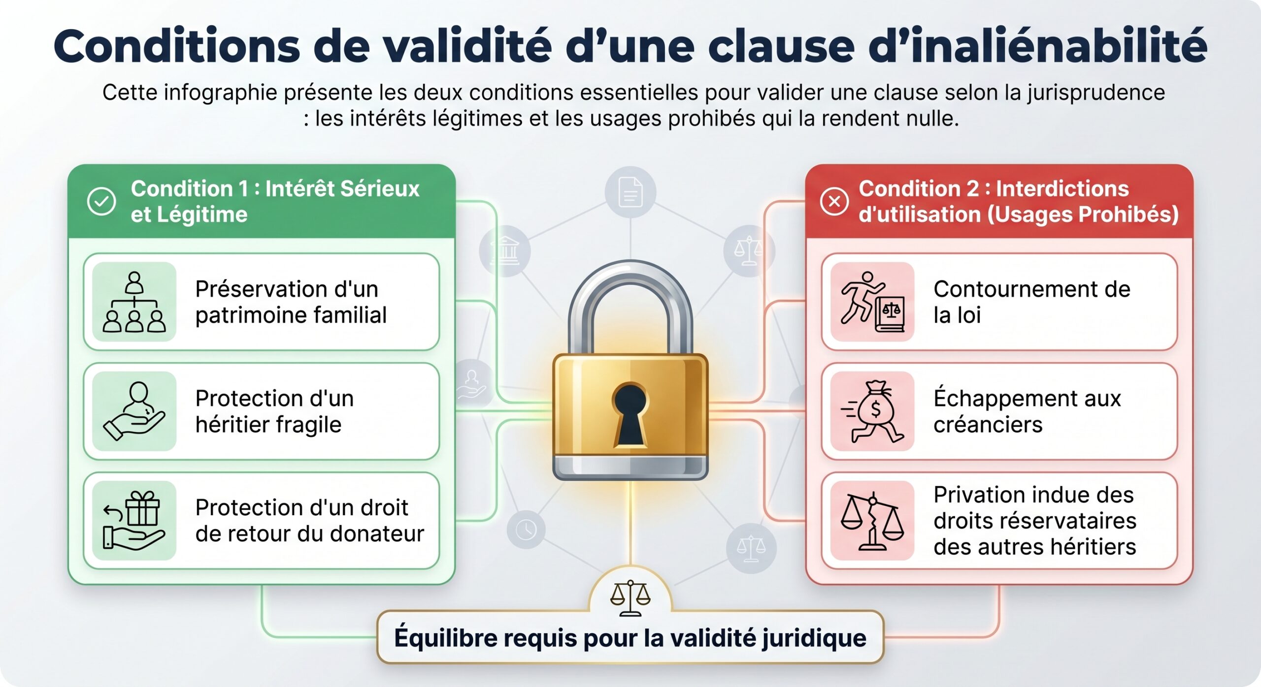 Conditions de validité d'une clause d'inaliénabilité