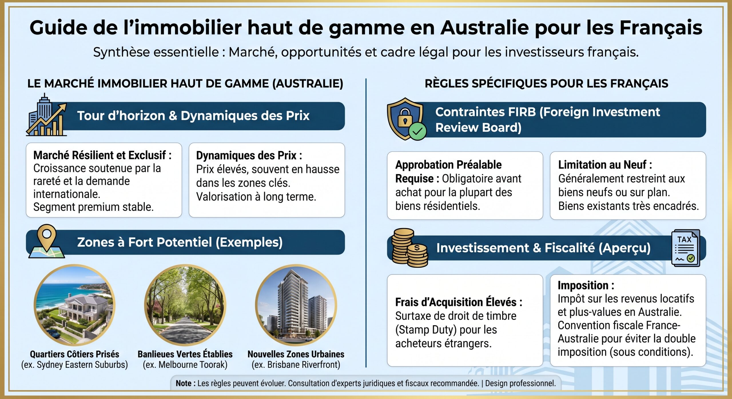 Guide de l'immobilier haut de gamme en Australie pour les Français