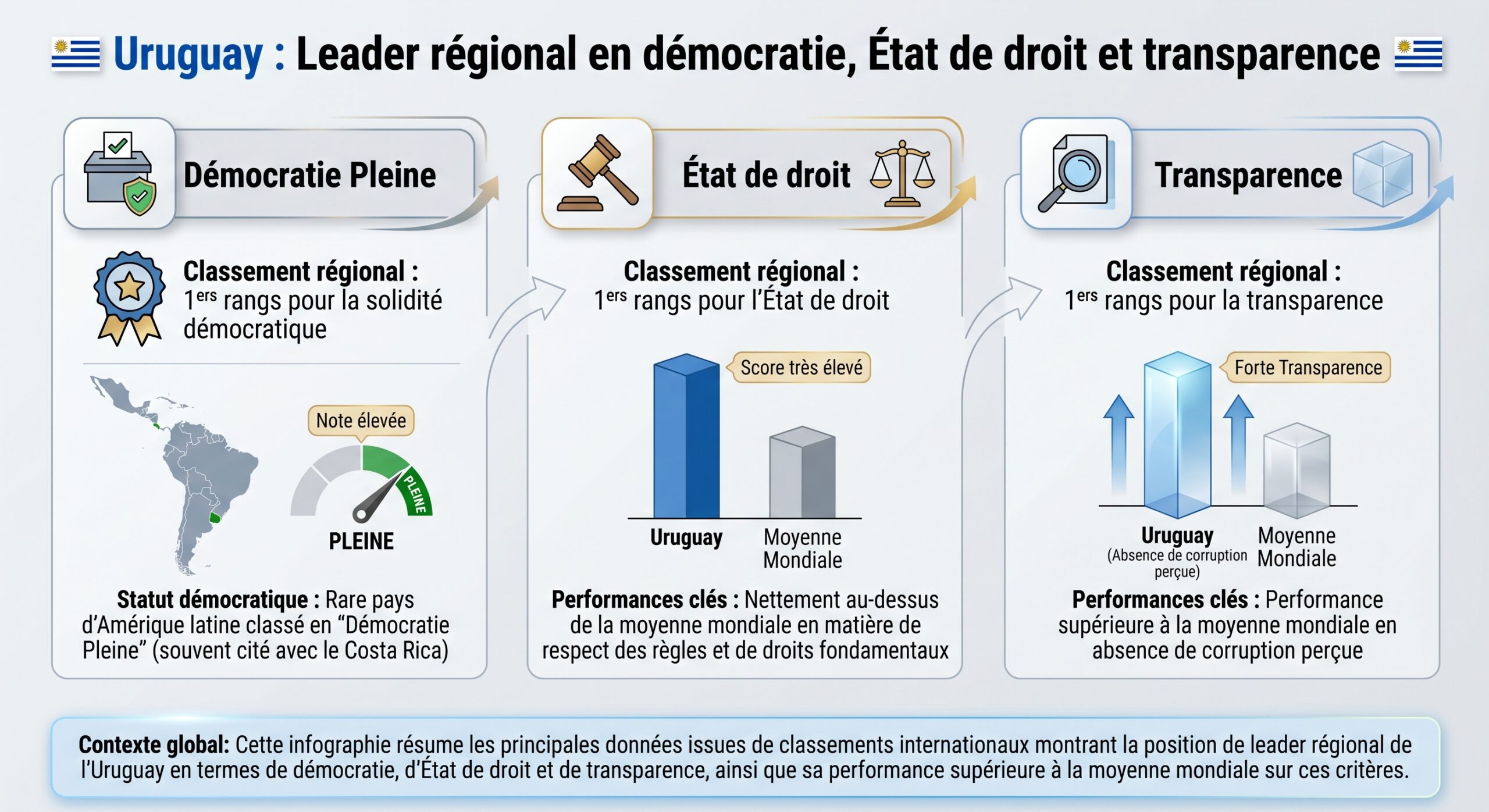 Uruguay : leader régional en démocratie, état de droit et transparence