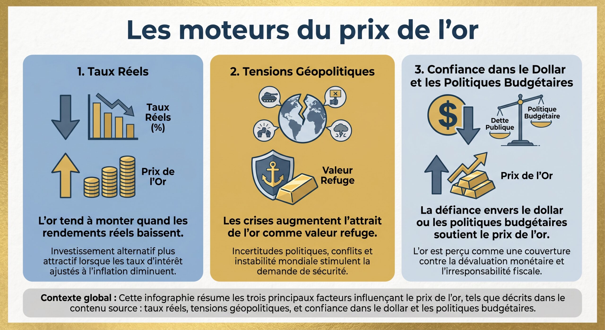 Les moteurs du prix de l'or