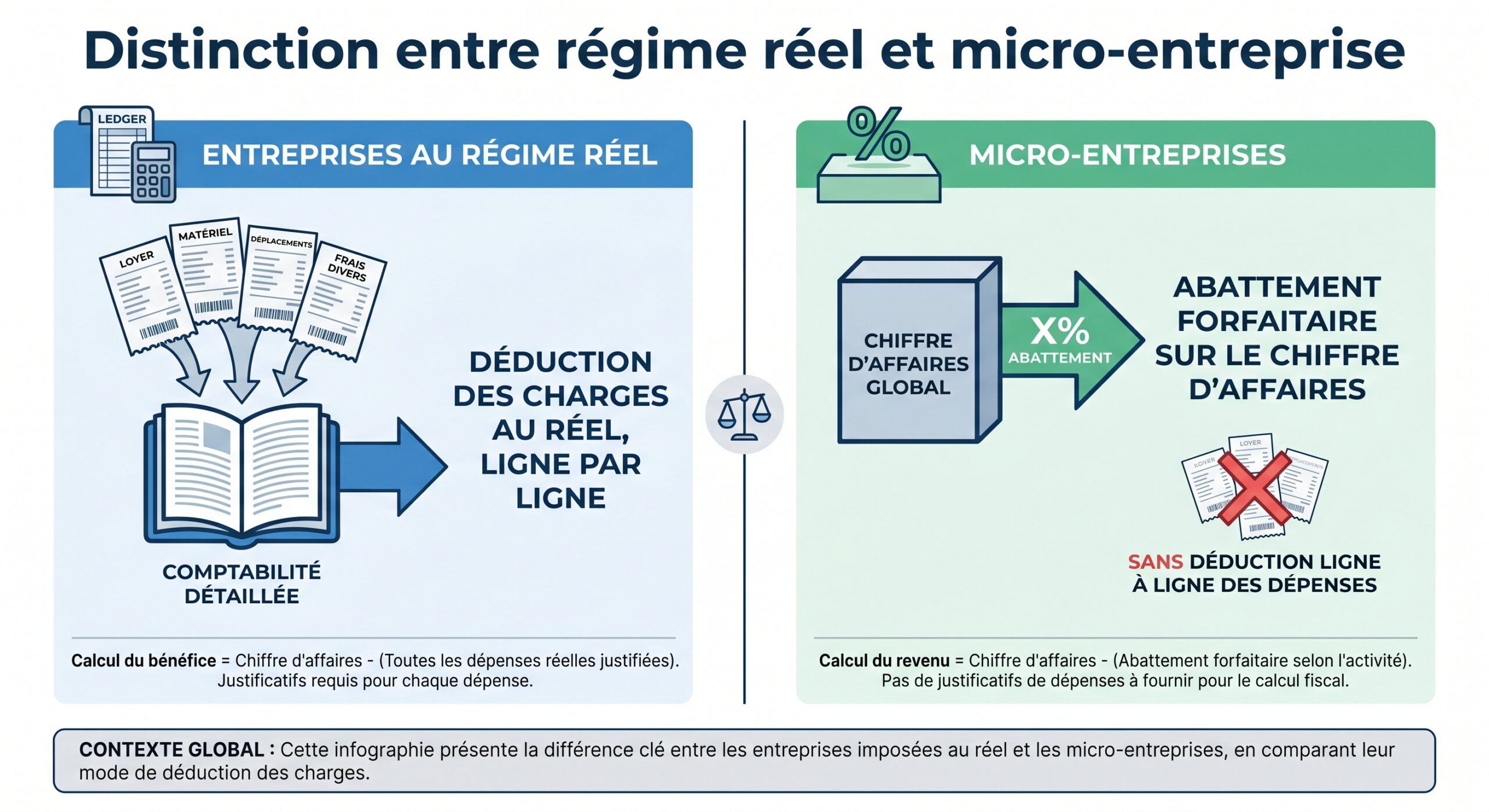 Distinction entre régime réel et micro-entreprise