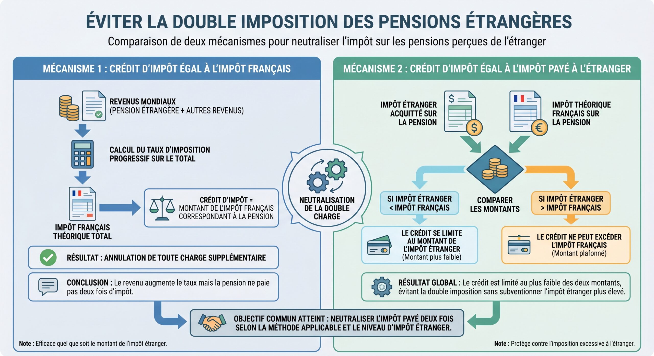 Éviter la double imposition des pensions étrangères