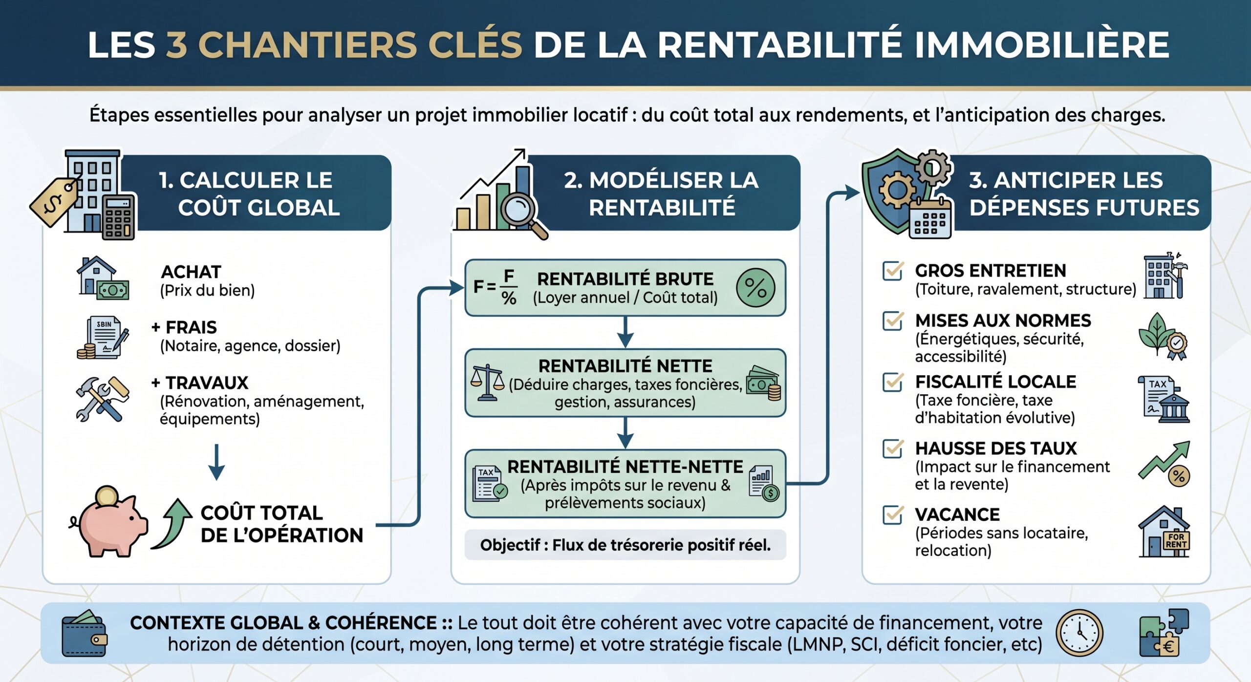 Les 3 chantiers clés de la rentabilité immobilière