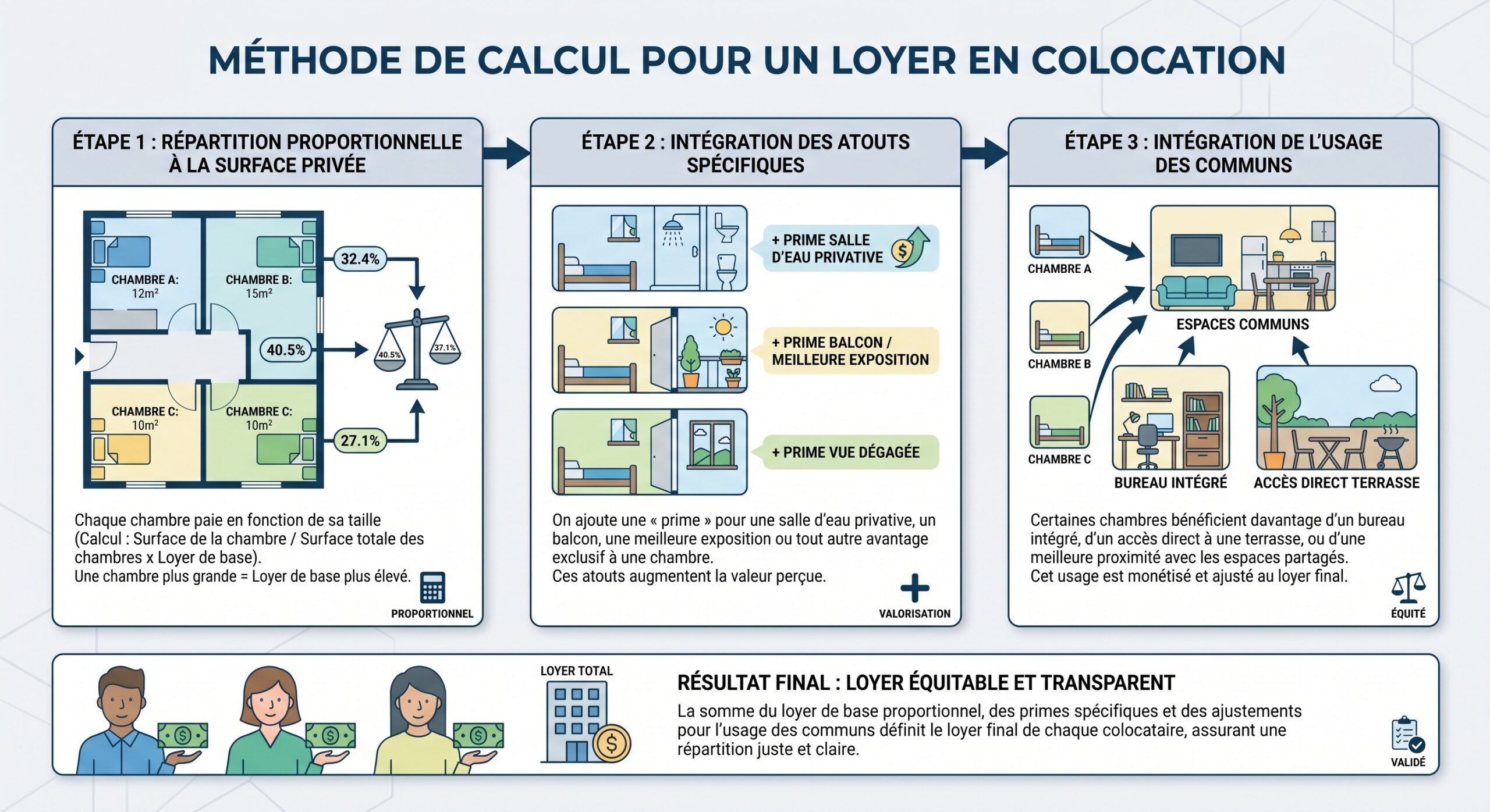 Méthode de calcul pour un loyer en colocation