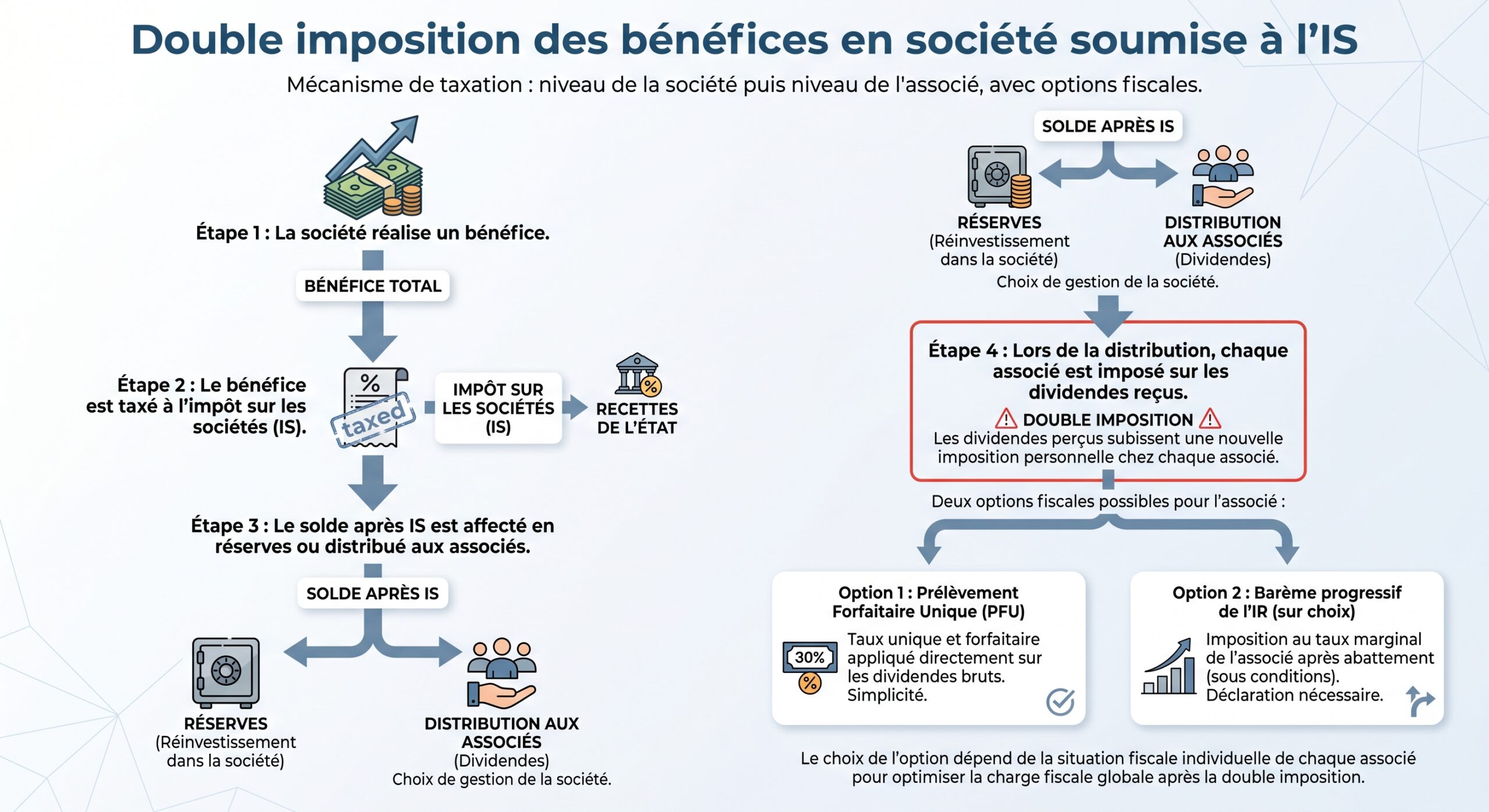 Double imposition des bénéfices en société soumise à l’IS