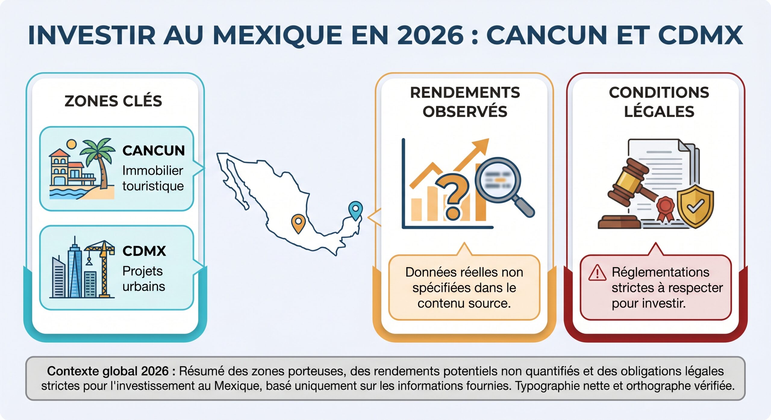Investir au Mexique en 2026 : Cancun et CDMX