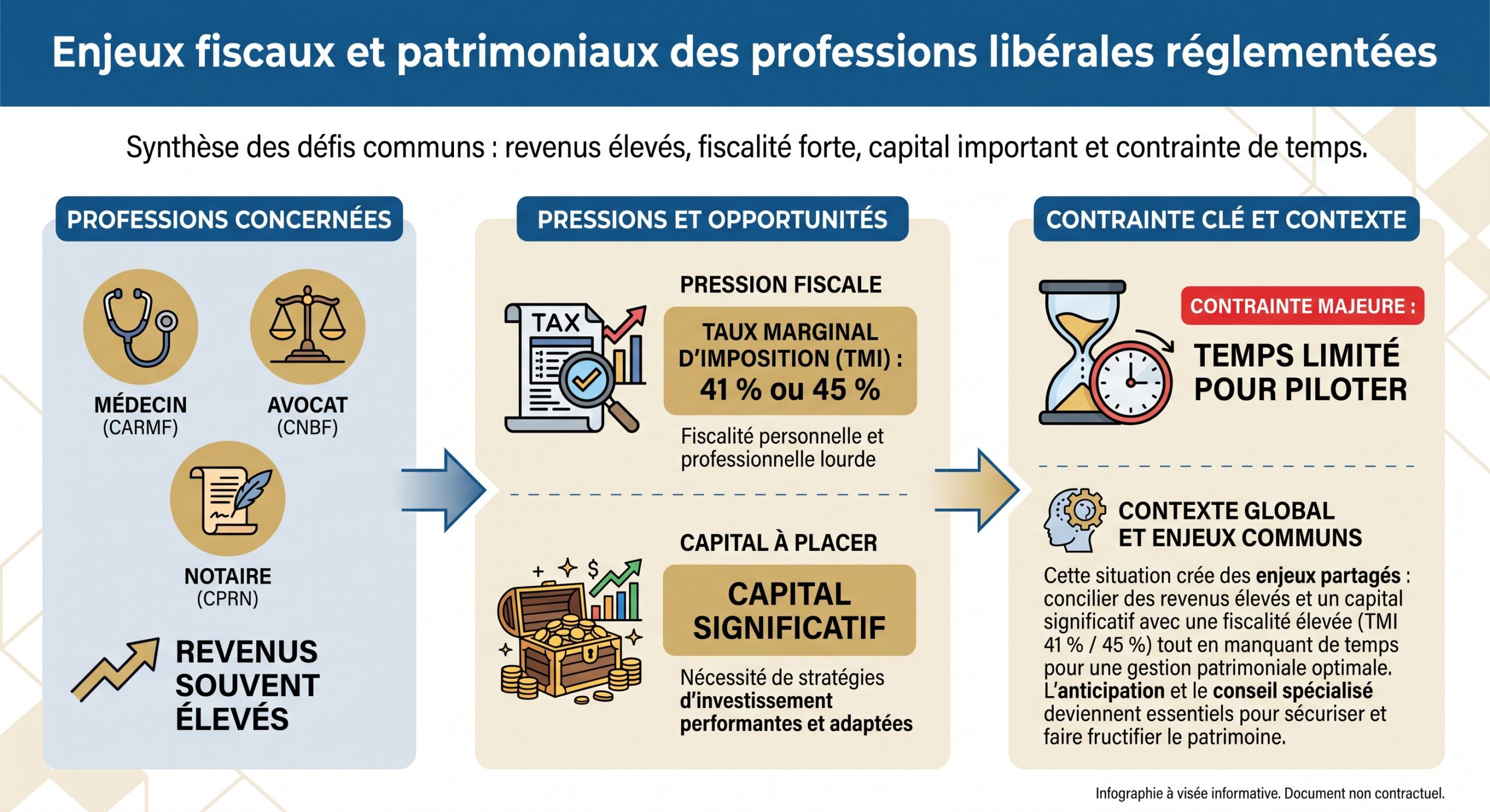 Enjeux fiscaux et patrimoniaux des professions libérales réglementées