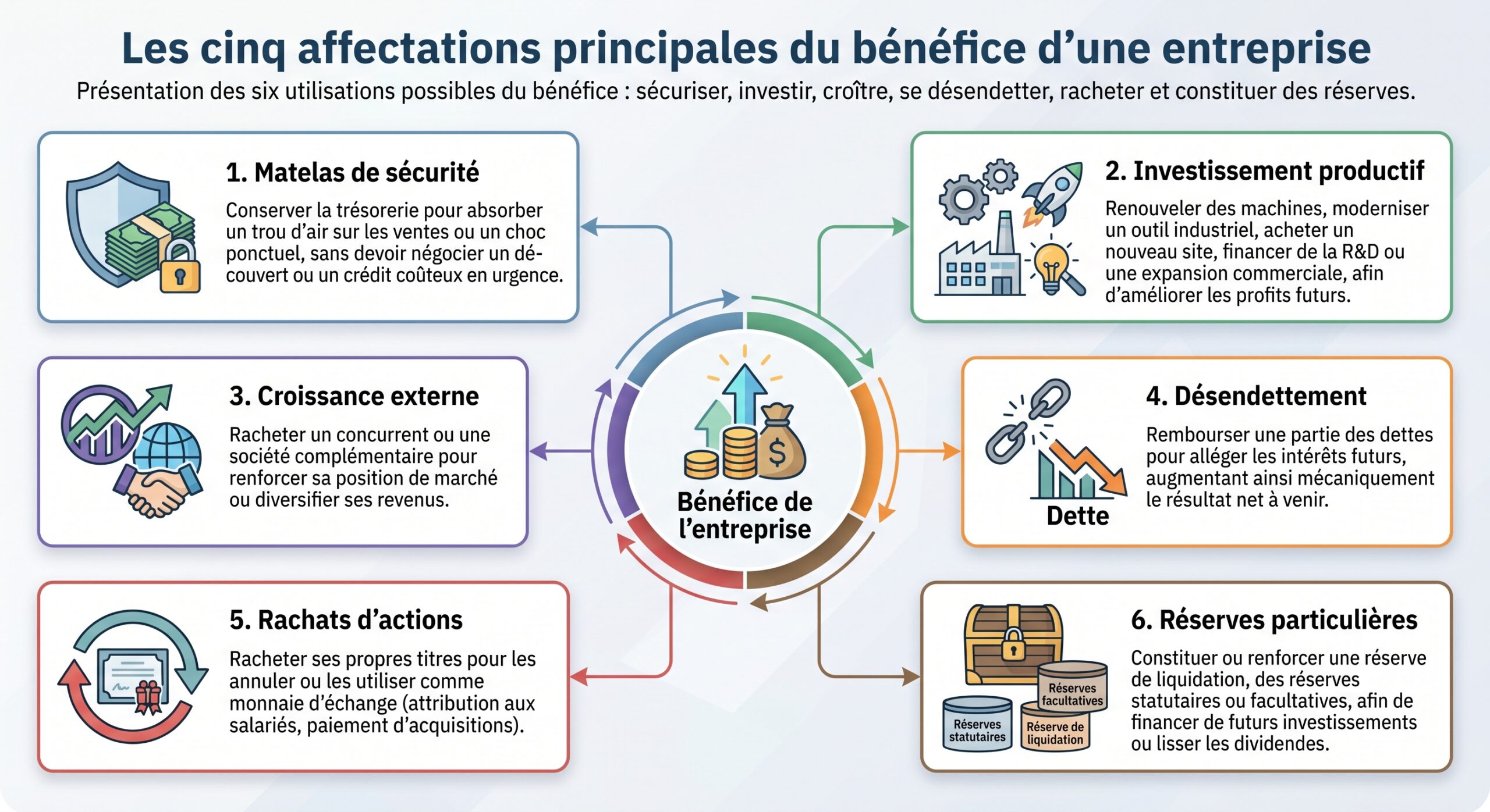 Les cinq affectations principales du bénéfice d’une entreprise