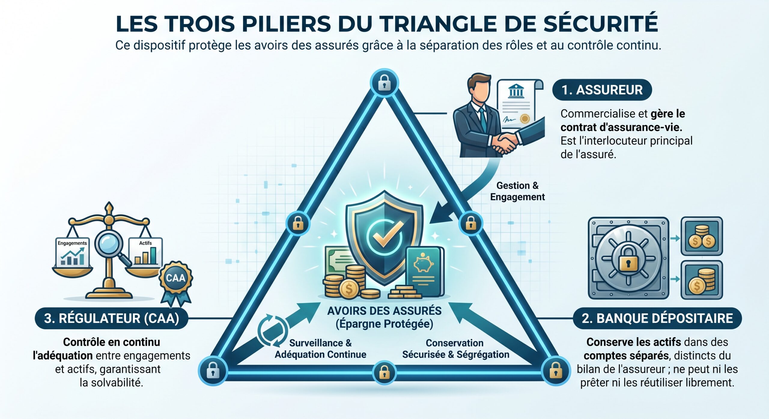 Les trois piliers du triangle de sécurité