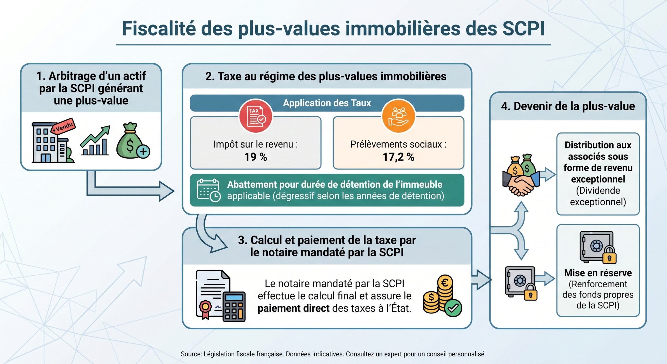 Fiscalité des plus-values immobilières des SCPI