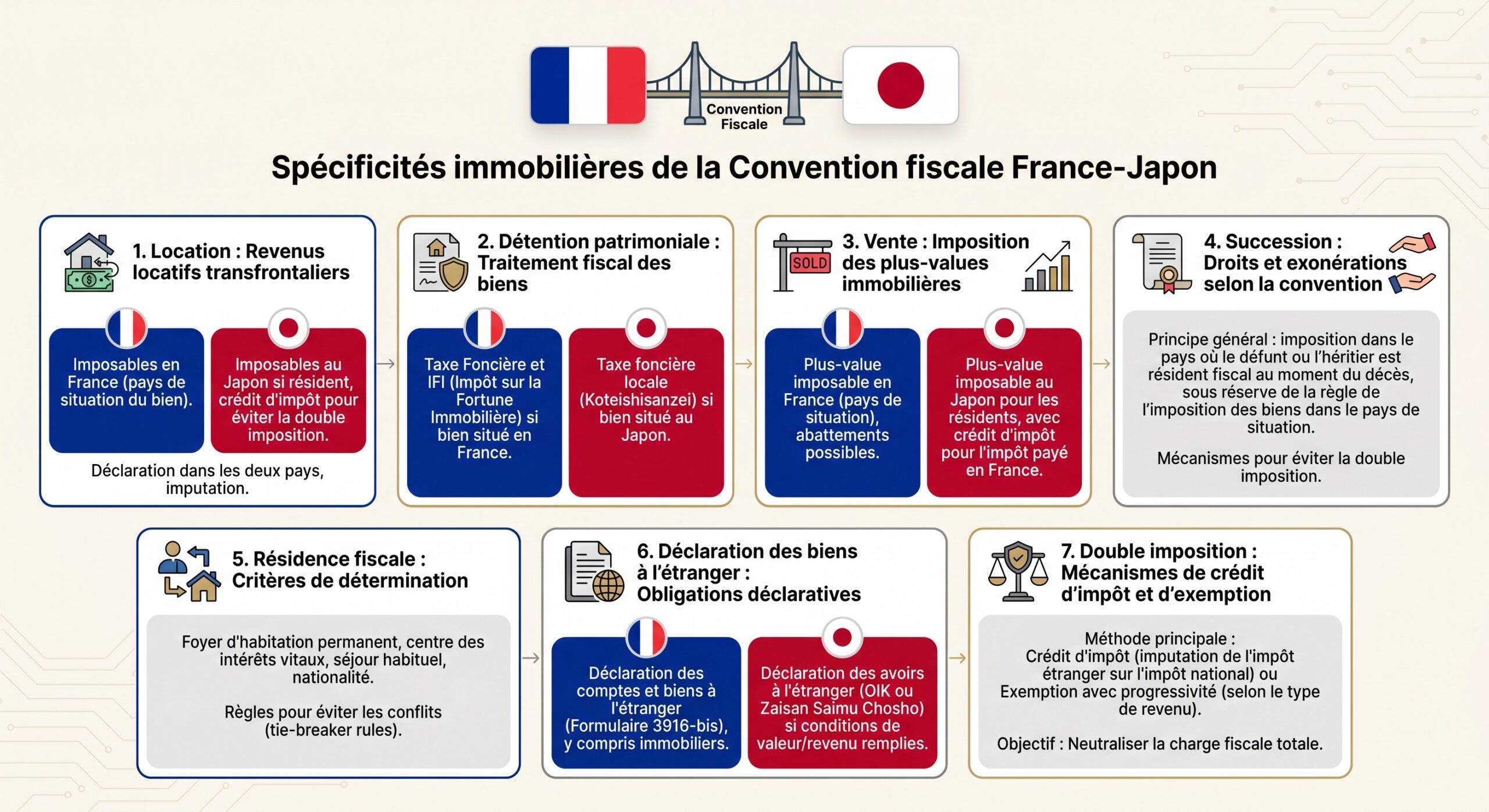 Spécificités immobilières de la Convention fiscale France-Japon
