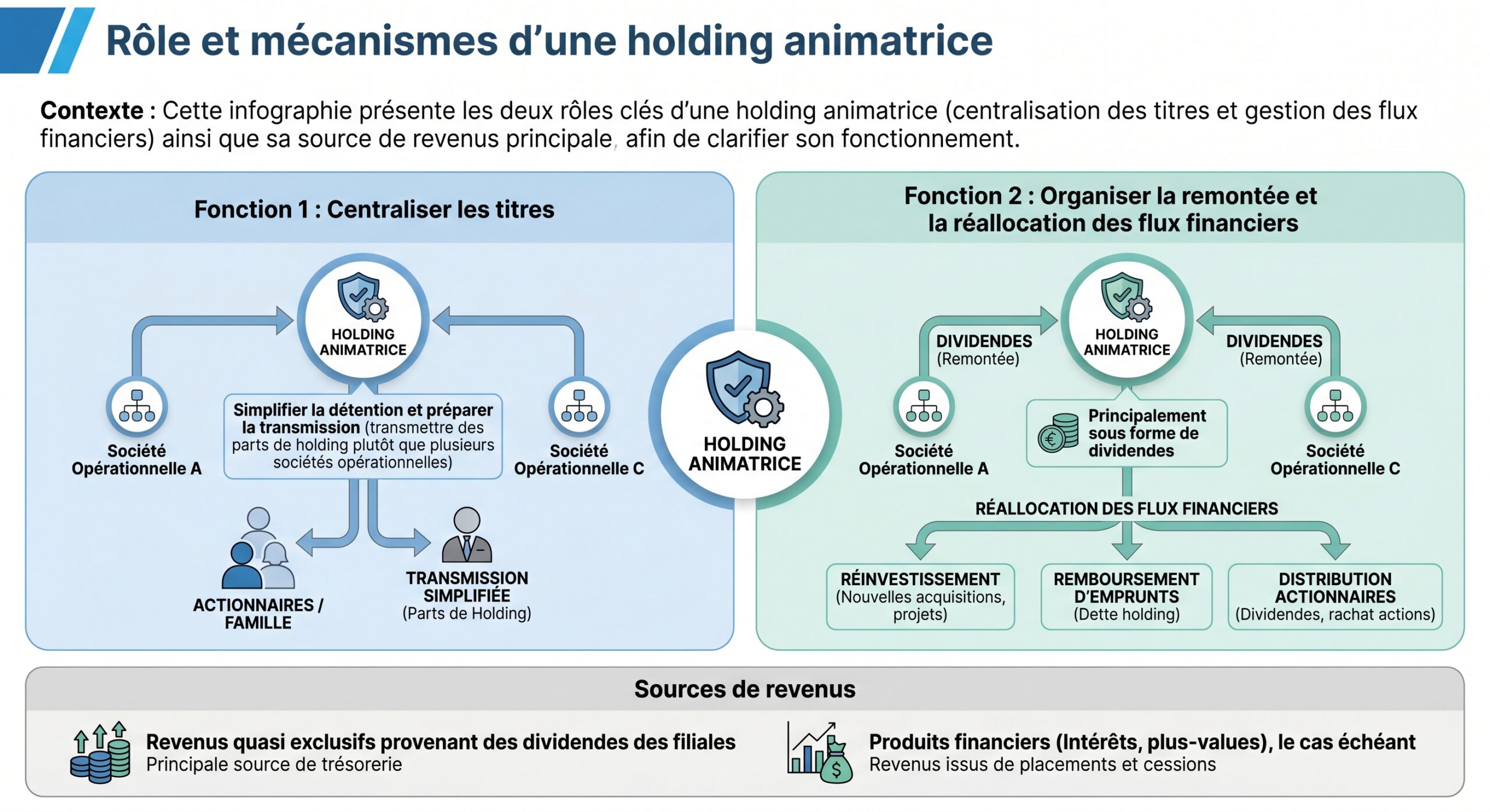 Rôle et mécanismes d’une holding animatrice