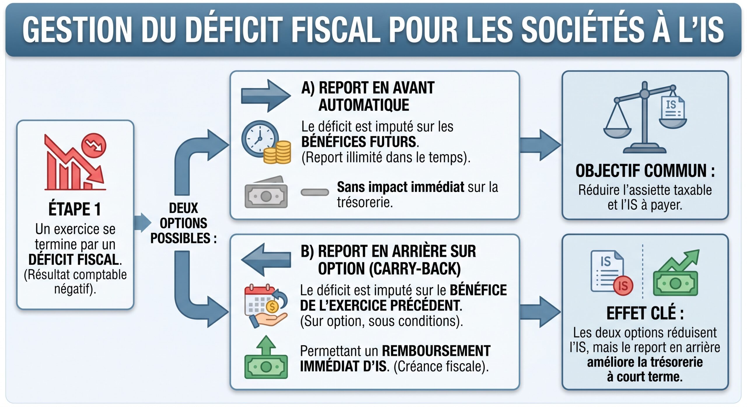 Gestion du déficit fiscal pour les sociétés à l'IS