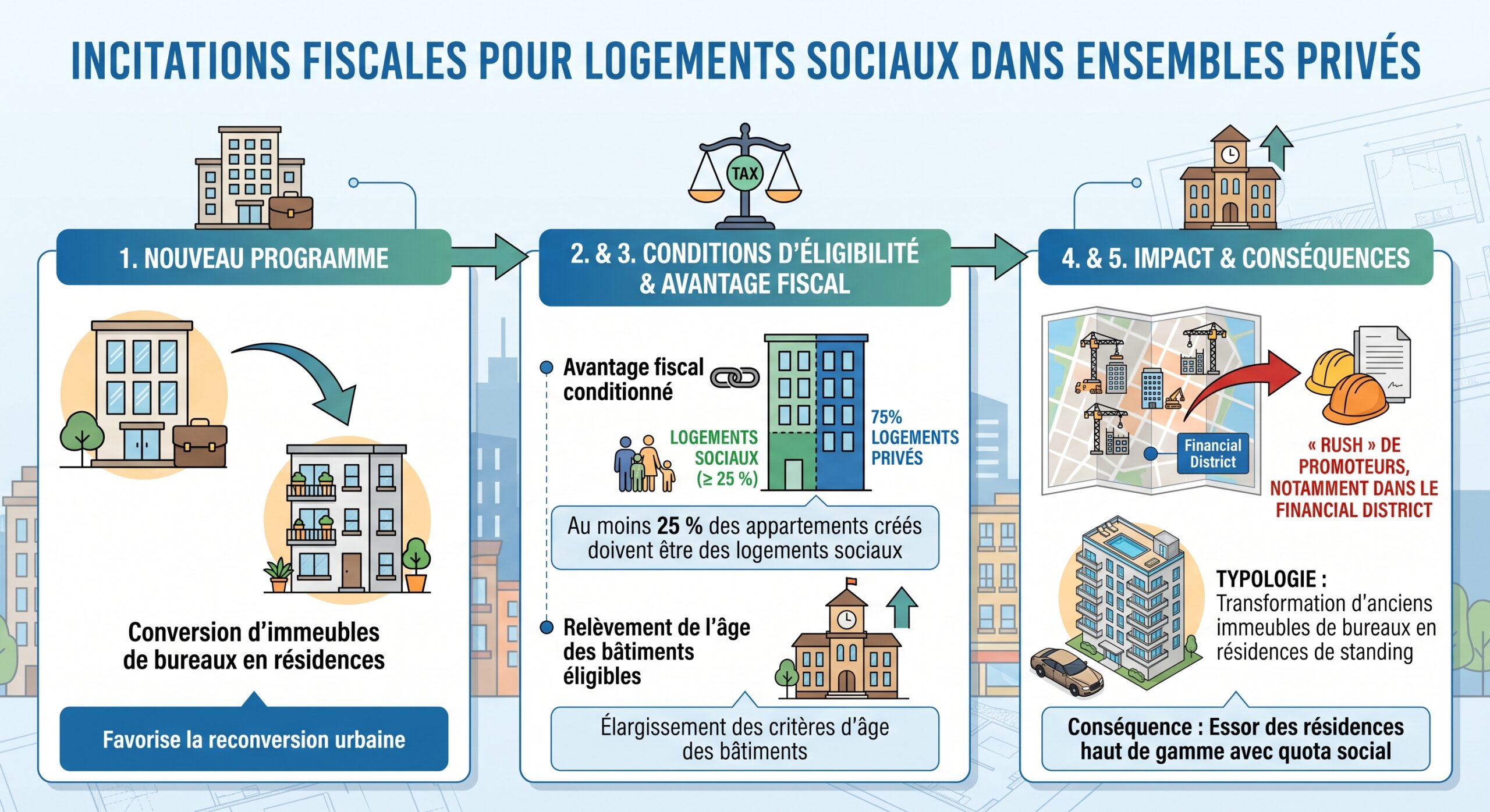 Incitations fiscales pour logements sociaux dans ensembles privés
