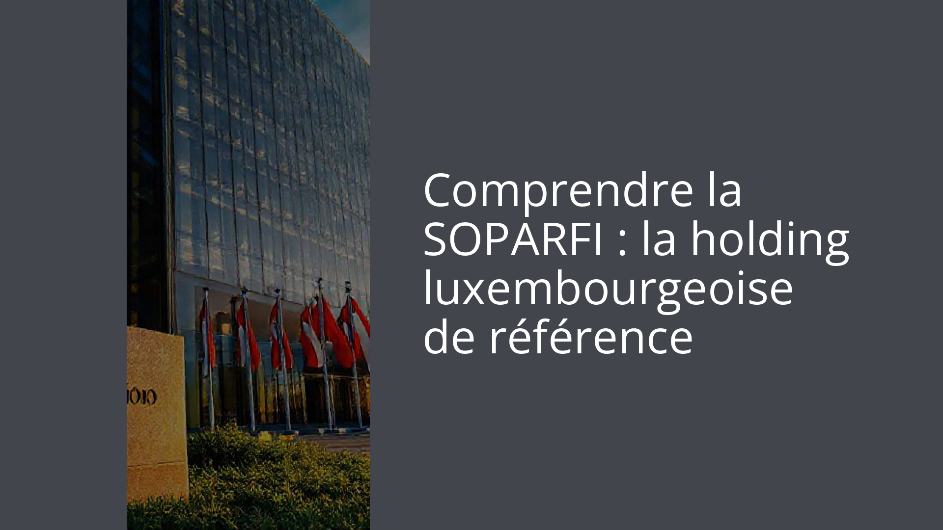 Comprendre la SOPARFI : la holding luxembourgeoise de référence