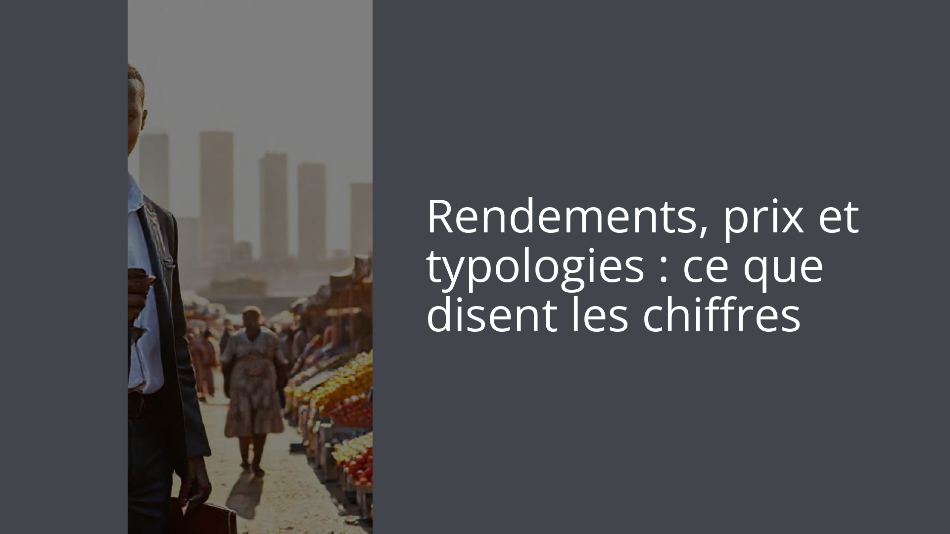 Rendements, prix et typologies : ce que disent les chiffres