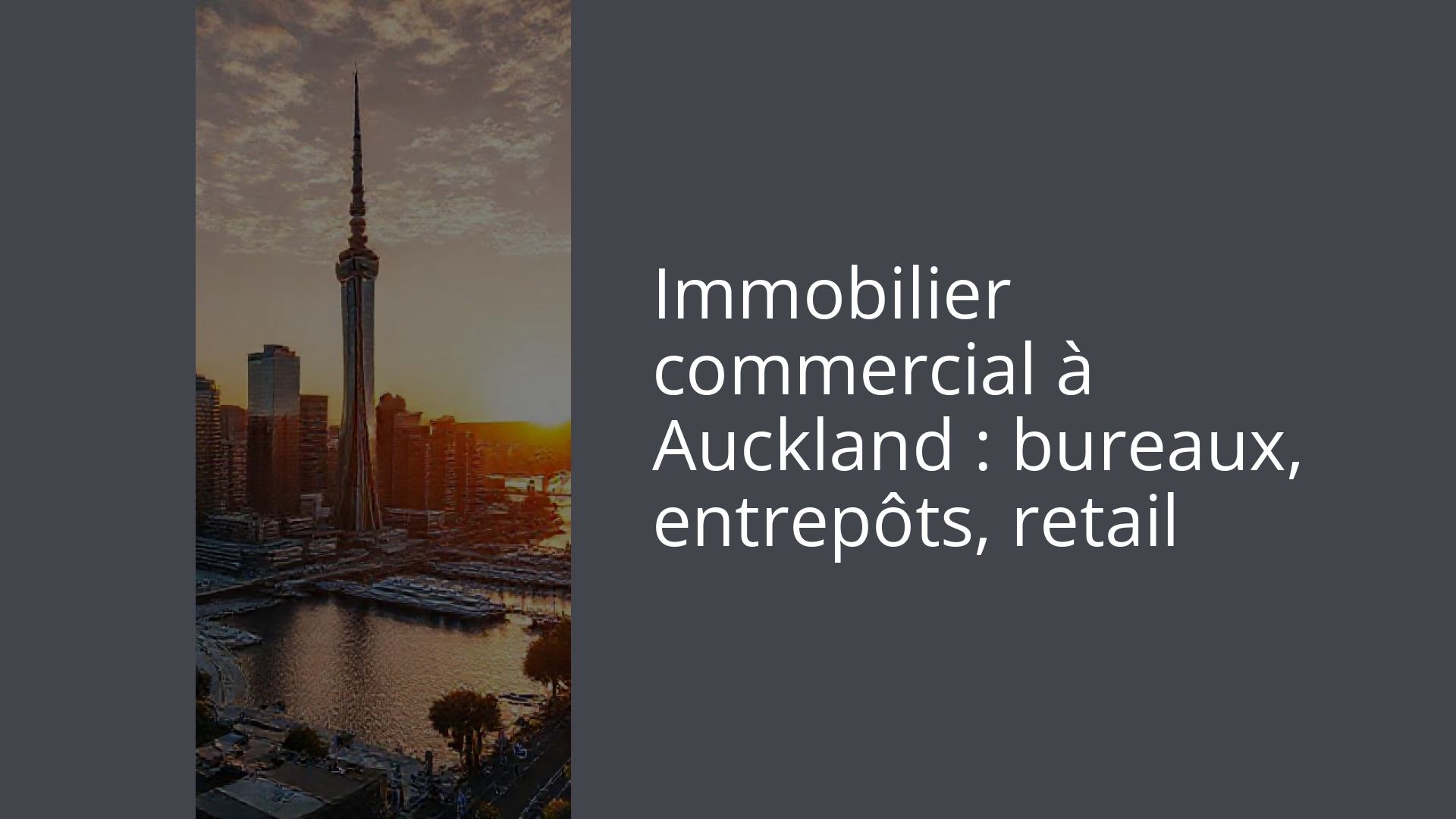 Immobilier commercial à Auckland : bureaux, entrepôts, retail