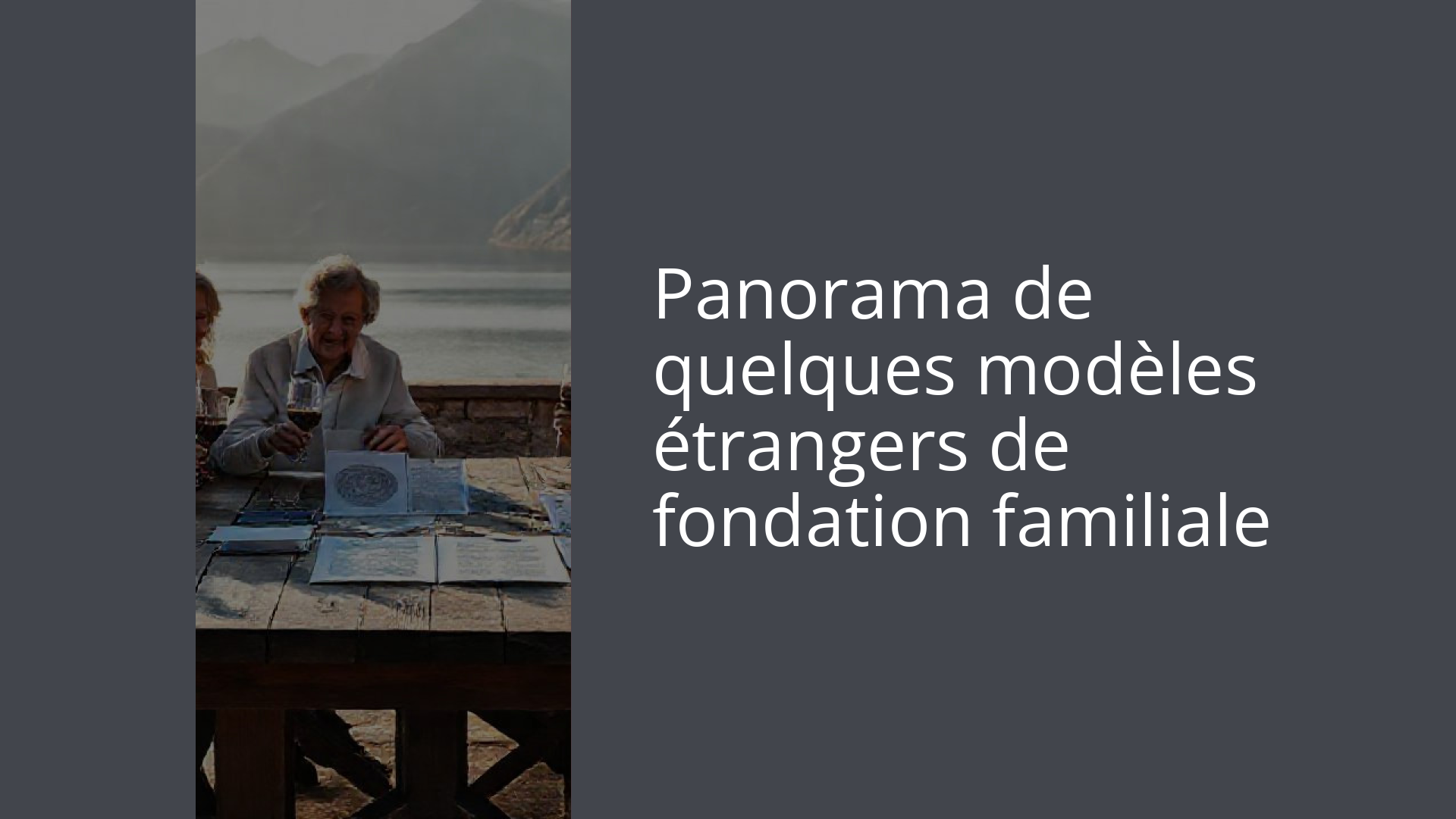 Panorama de quelques modèles étrangers de fondation familiale