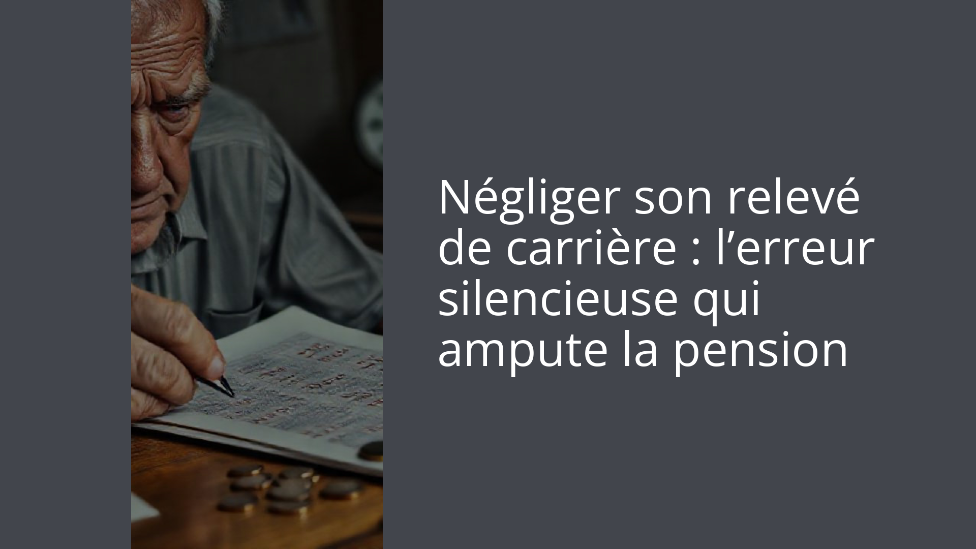 Négliger son relevé de carrière : l’erreur silencieuse qui ampute la pension