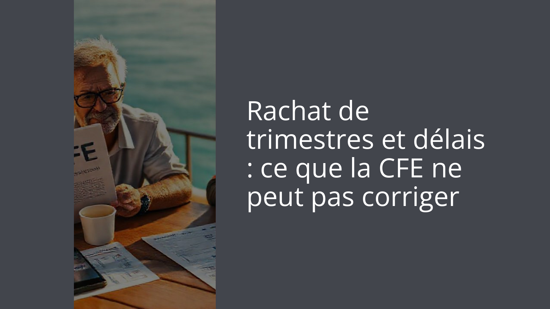 Rachat de trimestres et délais : ce que la CFE ne peut pas corriger