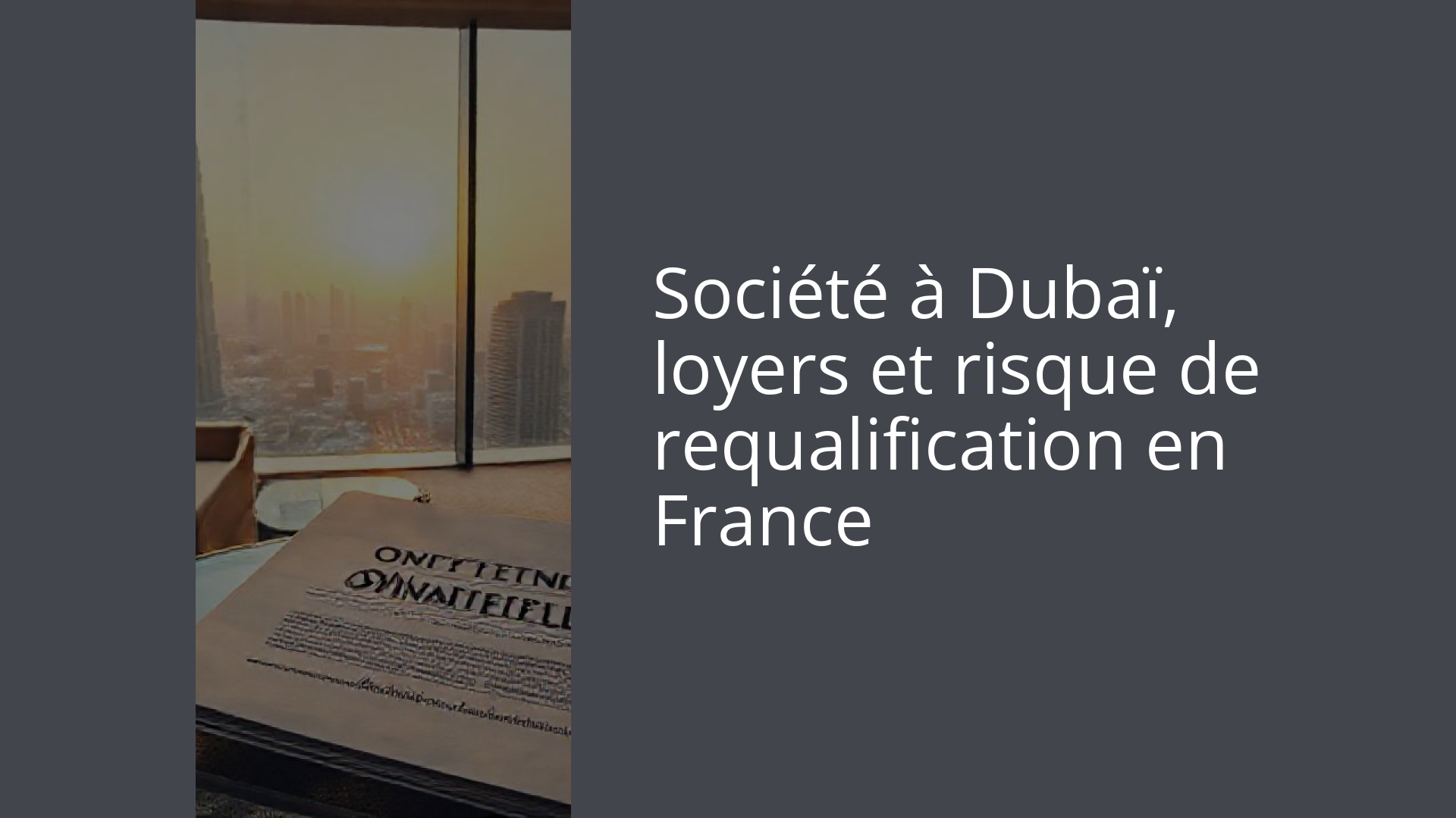 Société à Dubaï, loyers et risque de requalification en France
