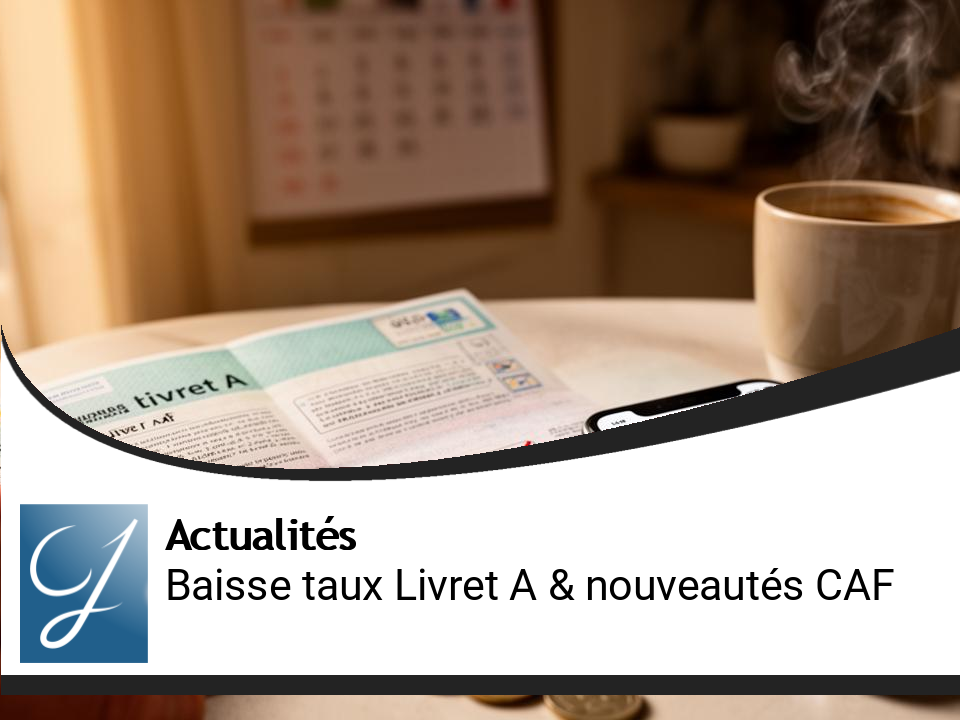 Actualité financière : Taux du Livret A en baisse et nouveautés CAF