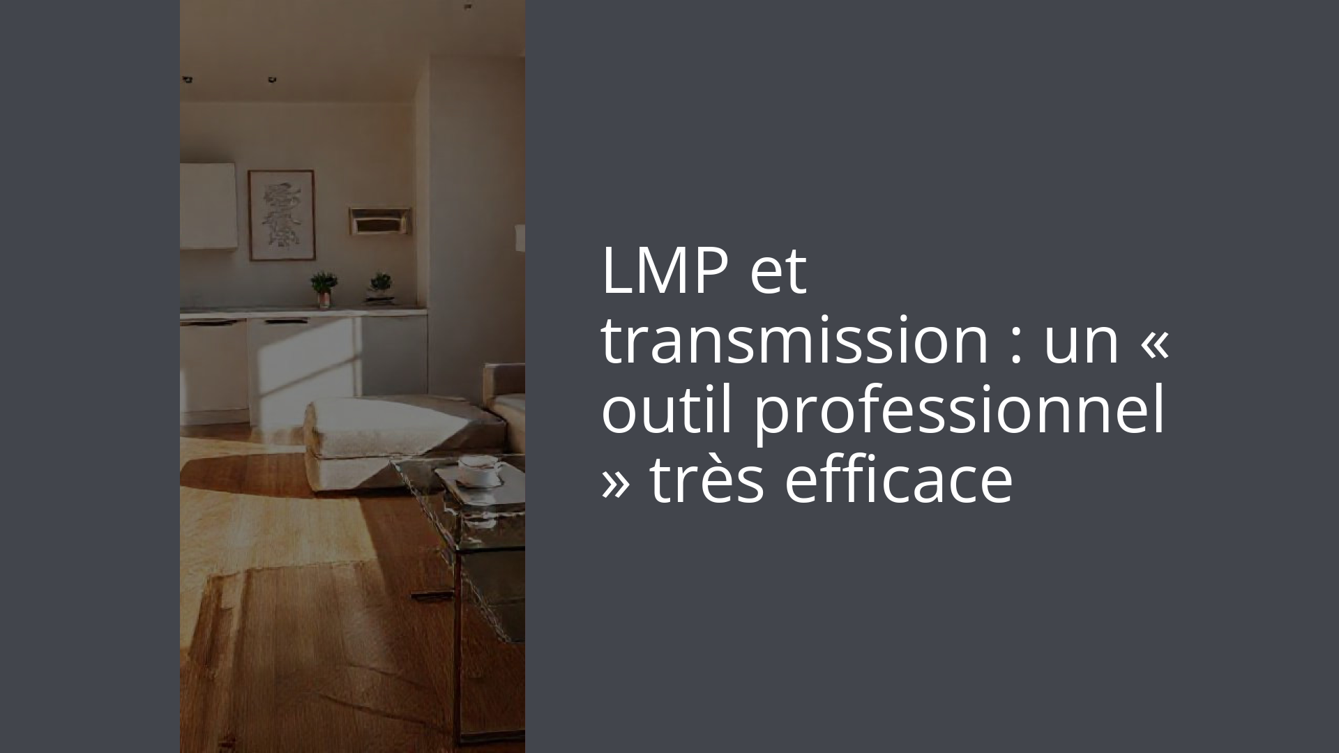 LMP et transmission : un « outil professionnel » très efficace