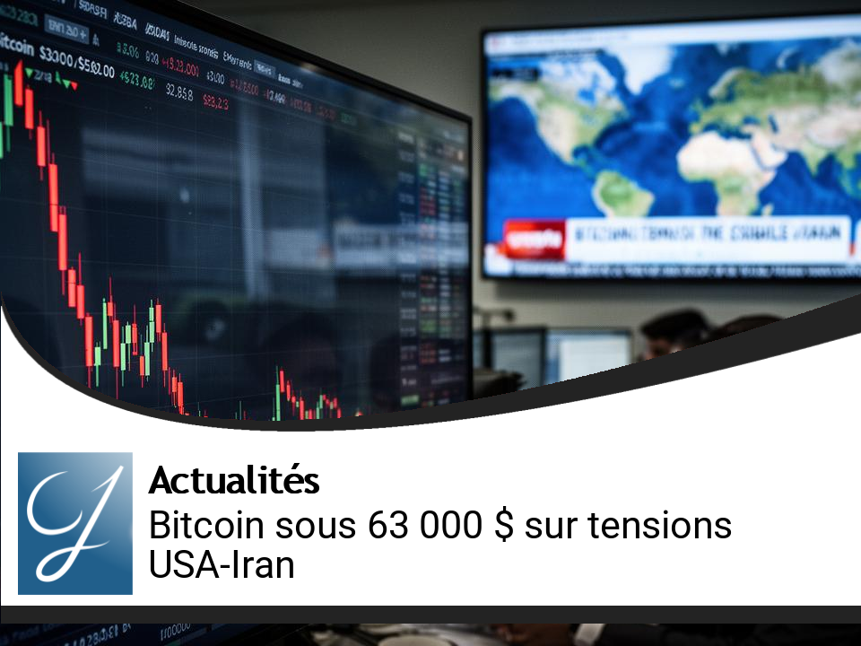 Bitcoin : Retour en dessous de 63 000 $ face aux tensions USA-Iran