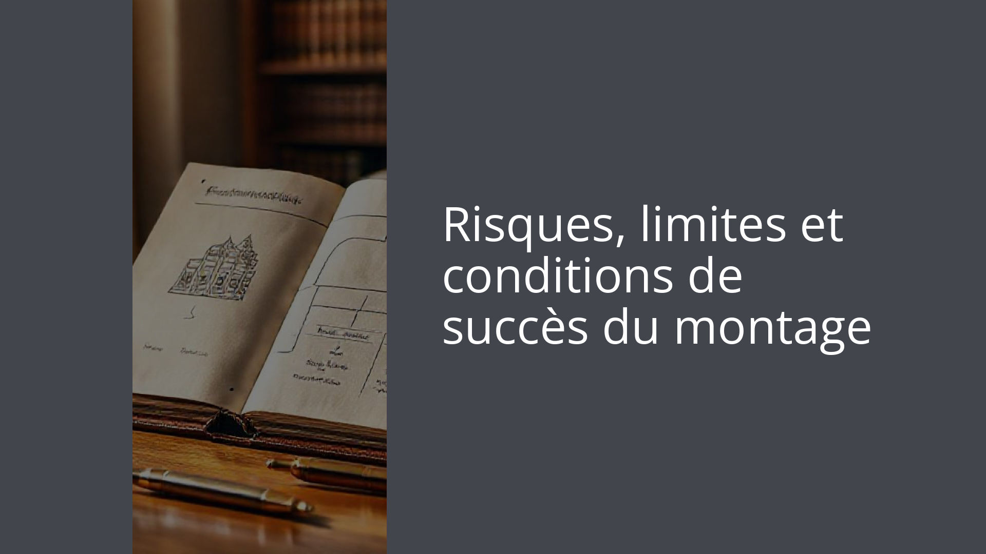 Risques, limites et conditions de succès du montage