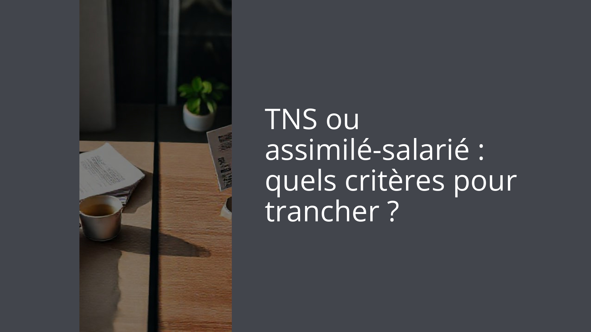 TNS ou assimilé-salarié : quels critères pour trancher ?