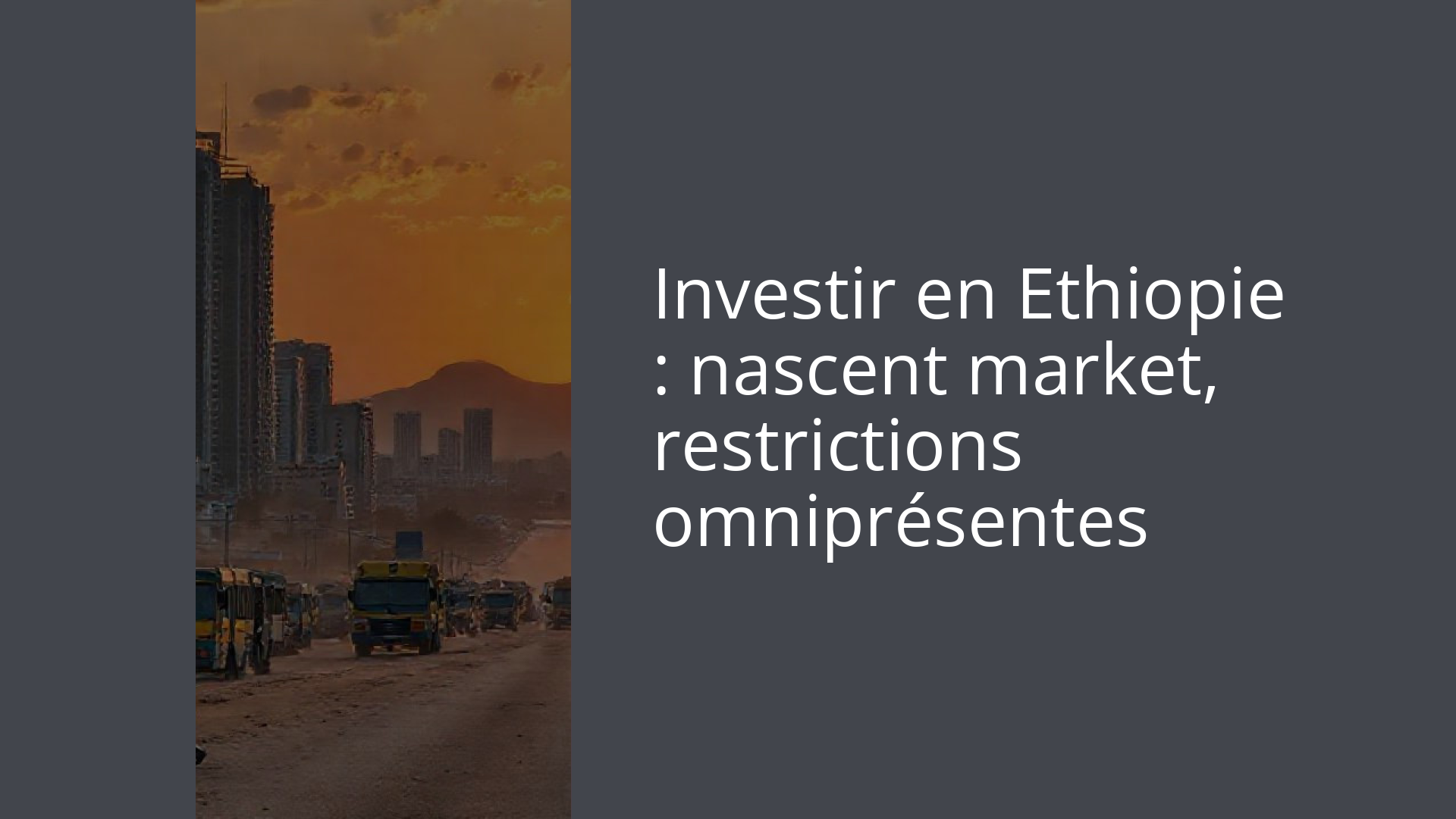 Investir en Ethiopie : nascent market, restrictions omniprésentes