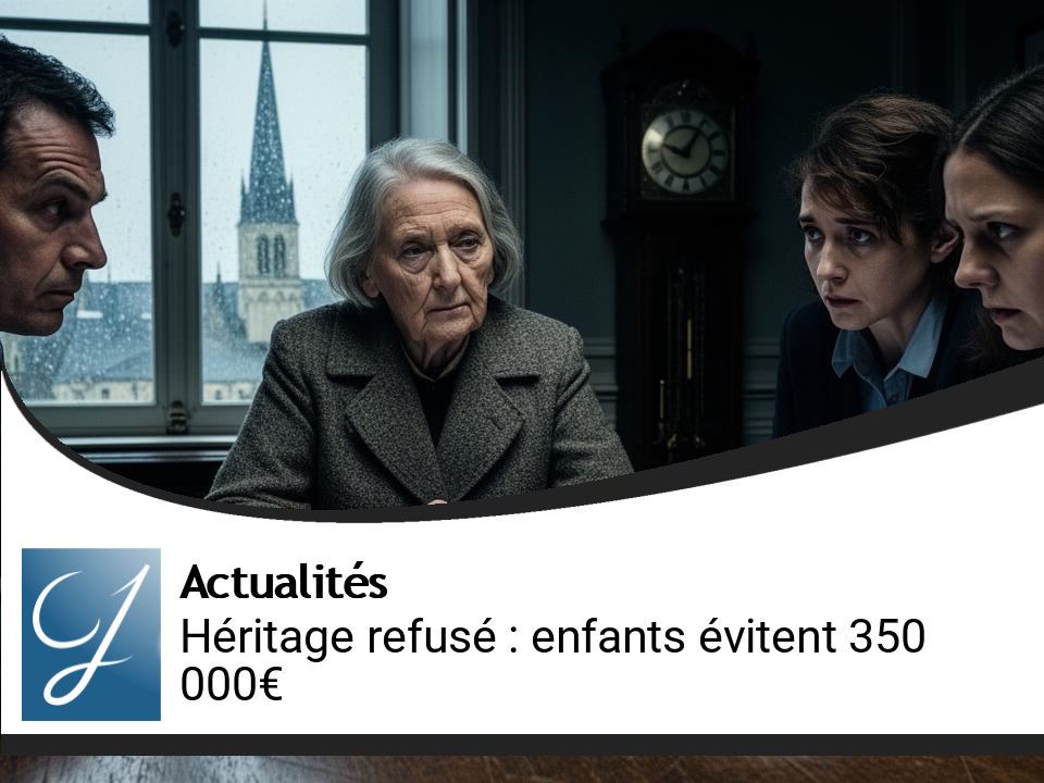 Héritage : Une mère refuse son héritage, ses enfants échappent à 350 000 € de redressement