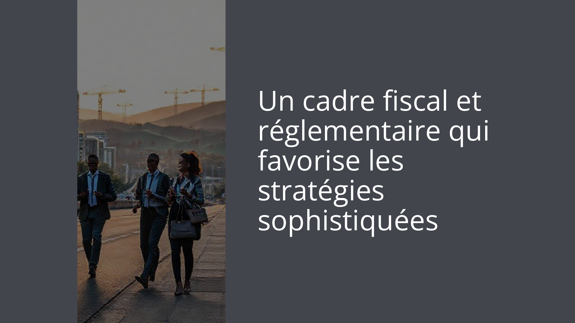 Un cadre fiscal et réglementaire qui favorise les stratégies sophistiquées
