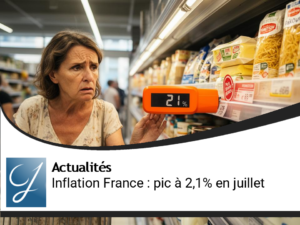 Inflation en France : Un nouveau pic à 2,1% en juillet 2026