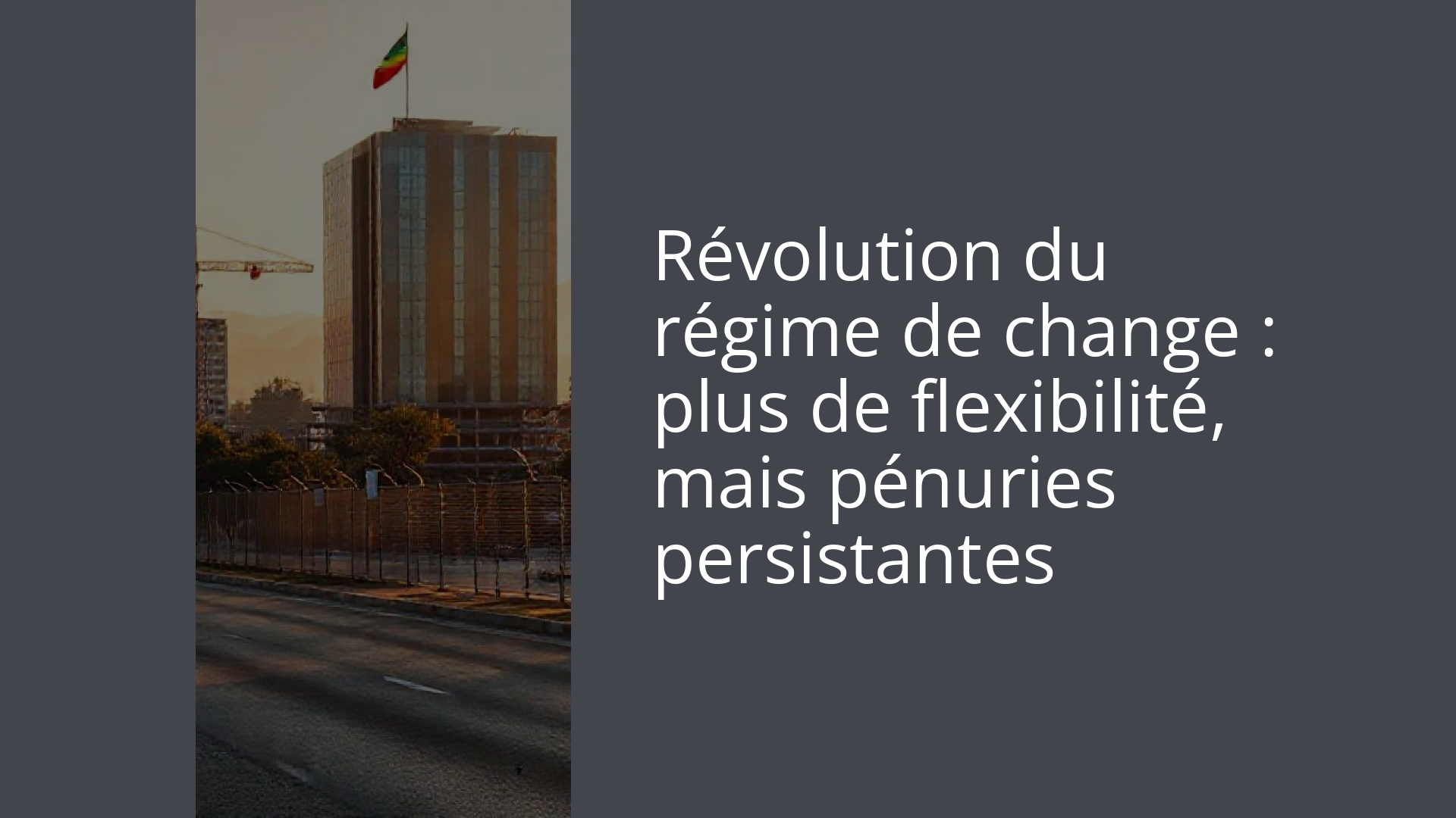 Révolution du régime de change : plus de flexibilité, mais pénuries persistantes