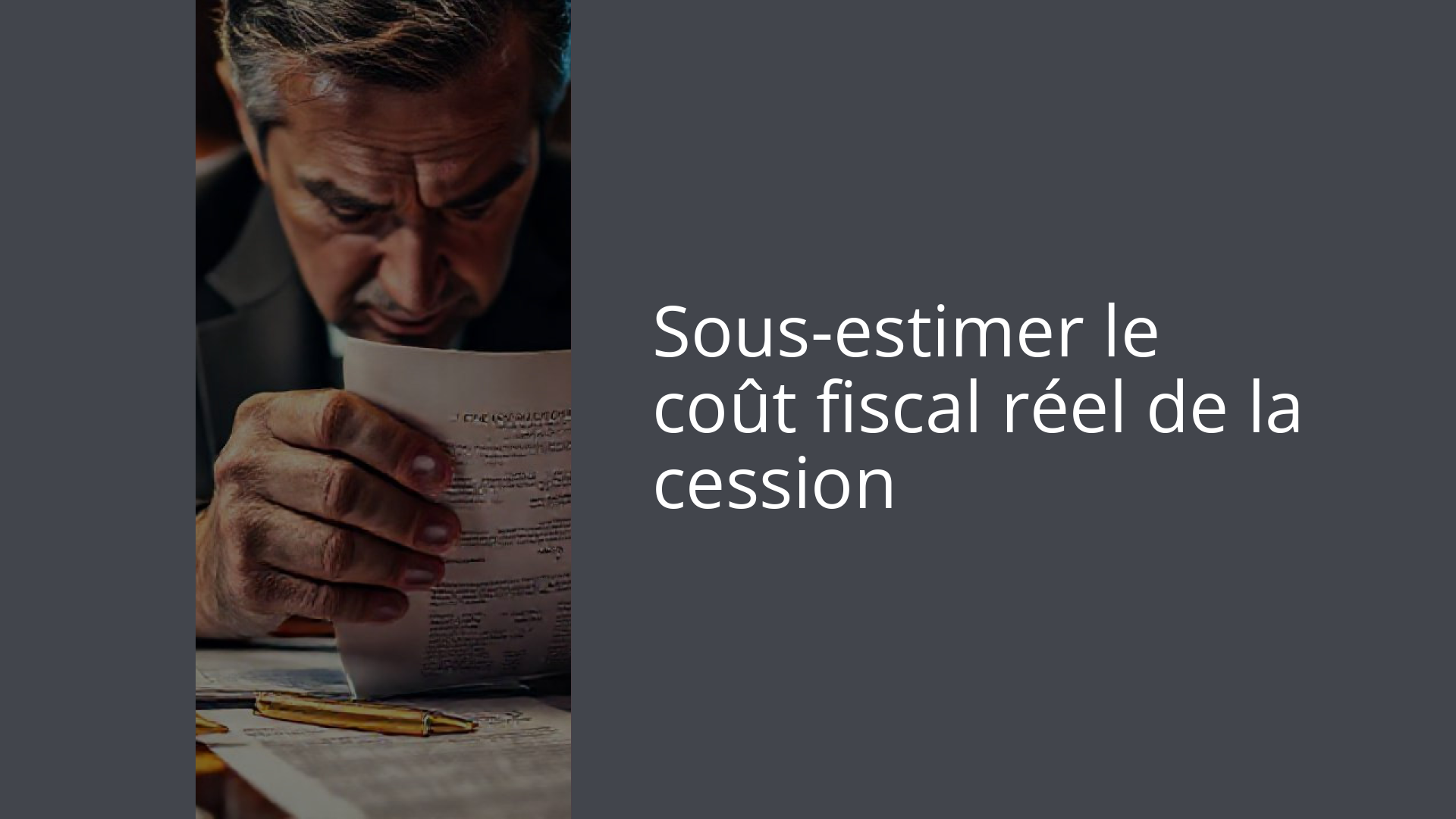 Sous-estimer le coût fiscal réel de la cession