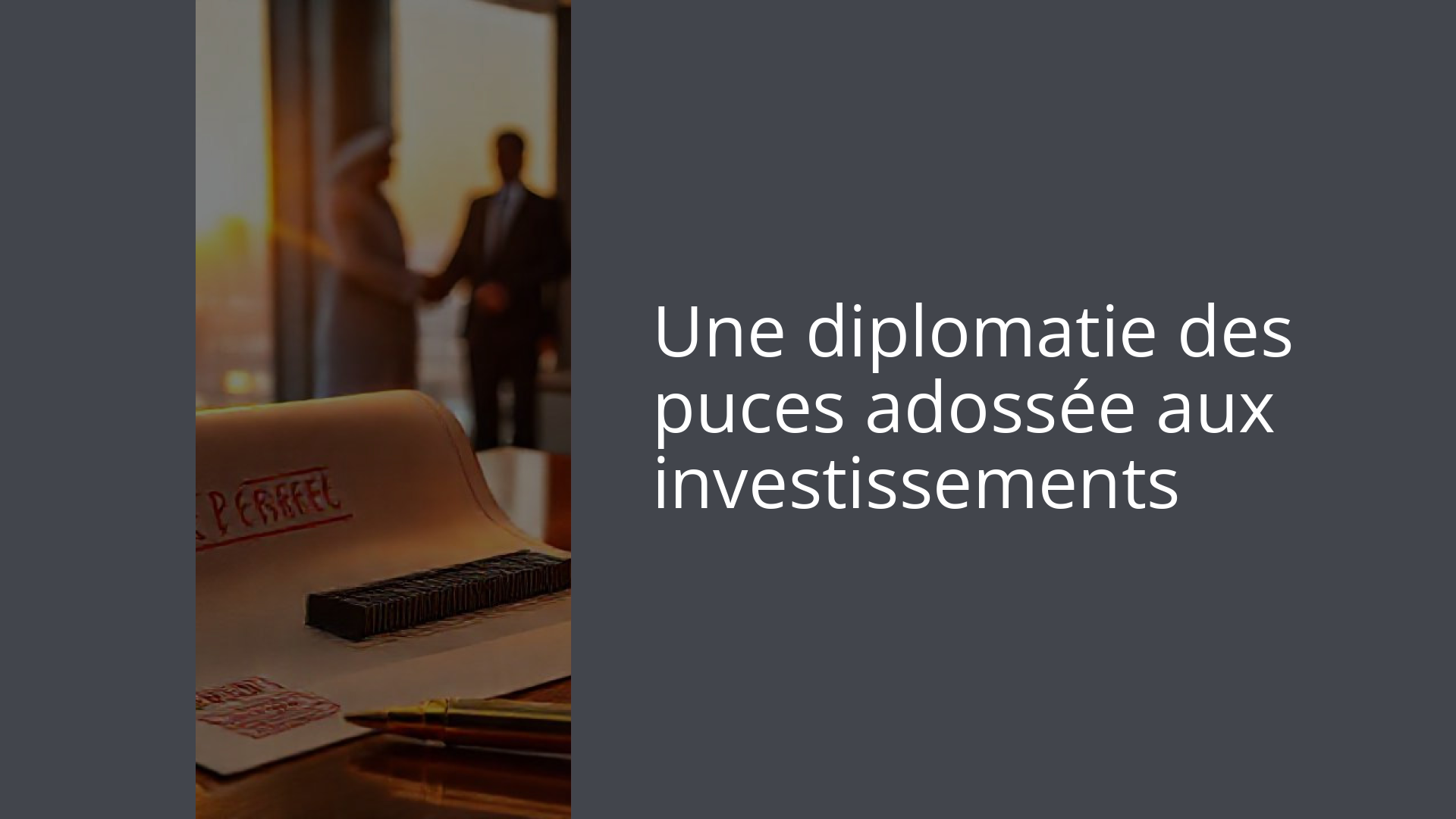 Une diplomatie des puces adossée aux investissements