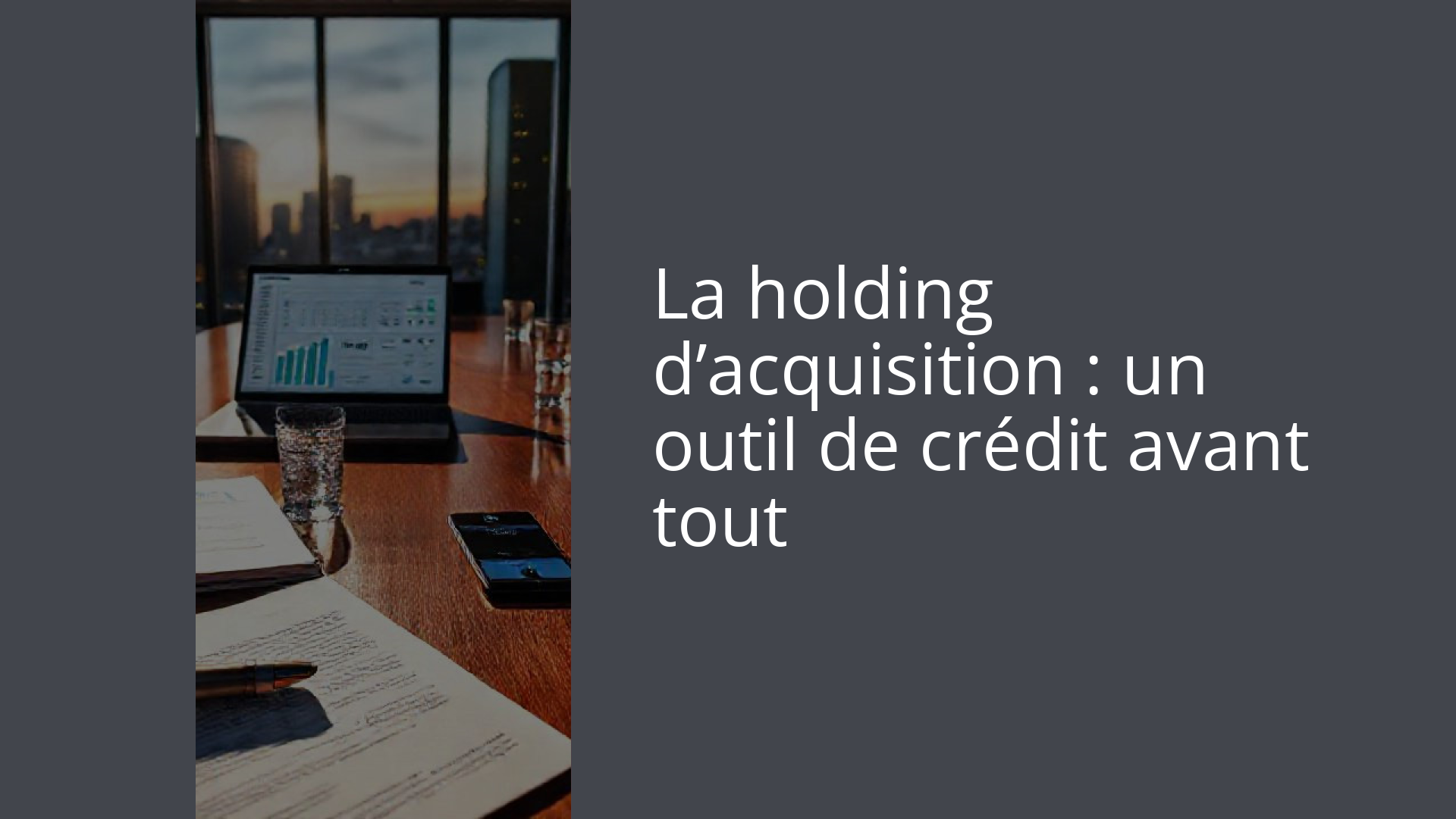 La holding d’acquisition : un outil de crédit avant tout