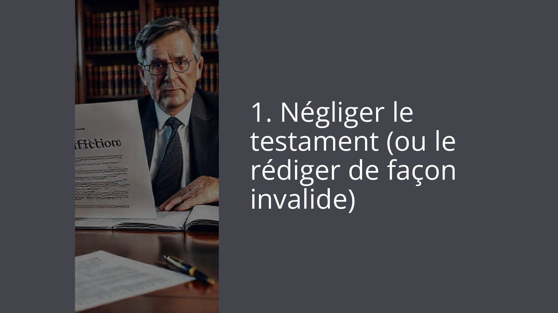 1. Négliger le testament (ou le rédiger de façon invalide)