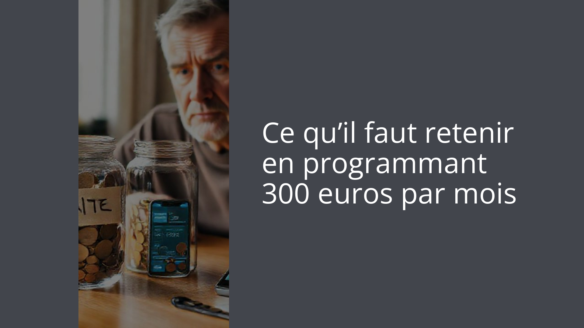 Ce qu’il faut retenir en programmant 300 euros par mois