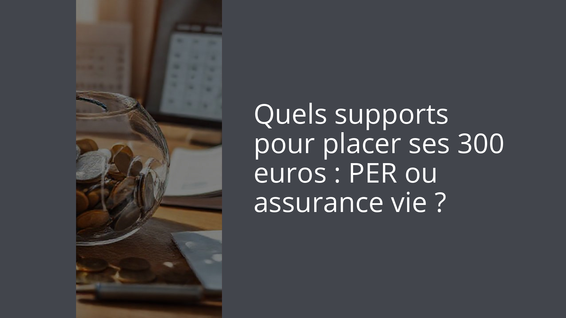 Quels supports pour placer ses 300 euros : PER ou assurance vie ?