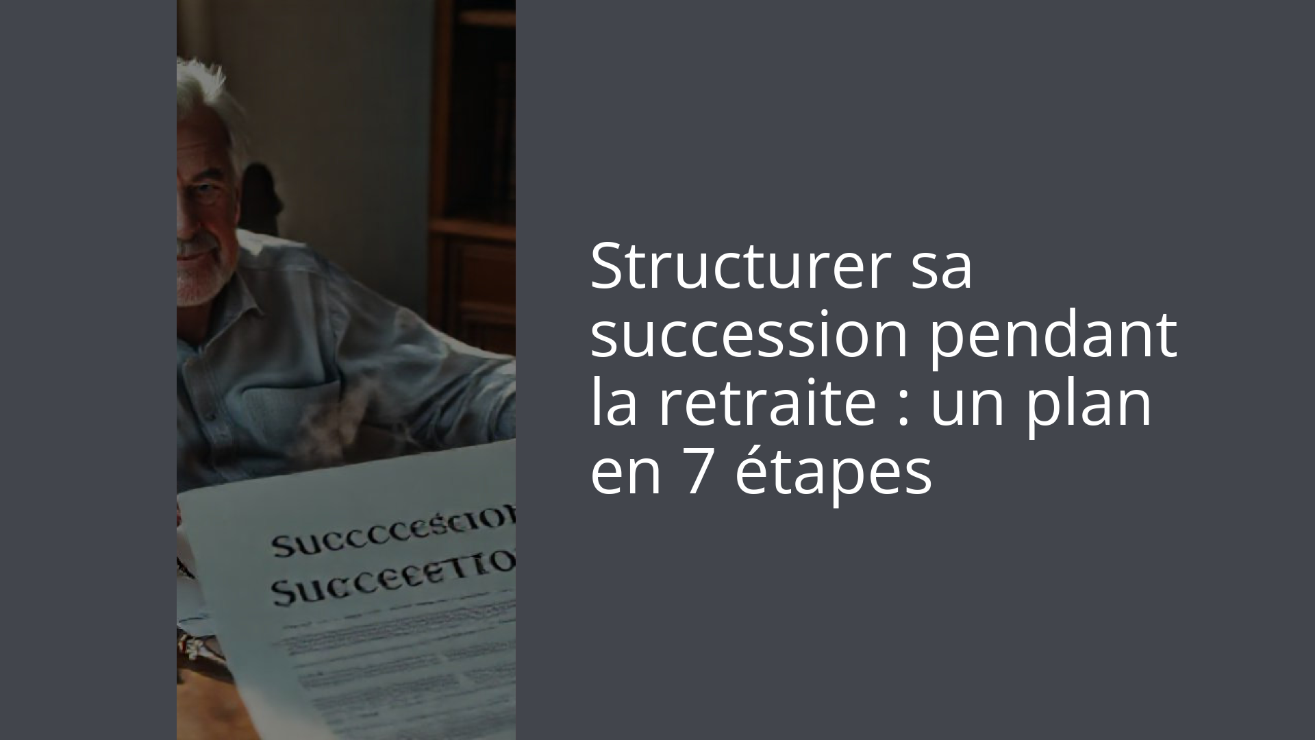 Structurer sa succession pendant la retraite : un plan en 7 étapes